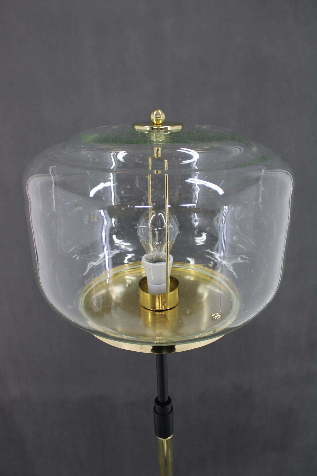 photo furniture 1970s Pair Of Glass Brass Floor Lamps By Kamenicky Senov , Czechoslovakia