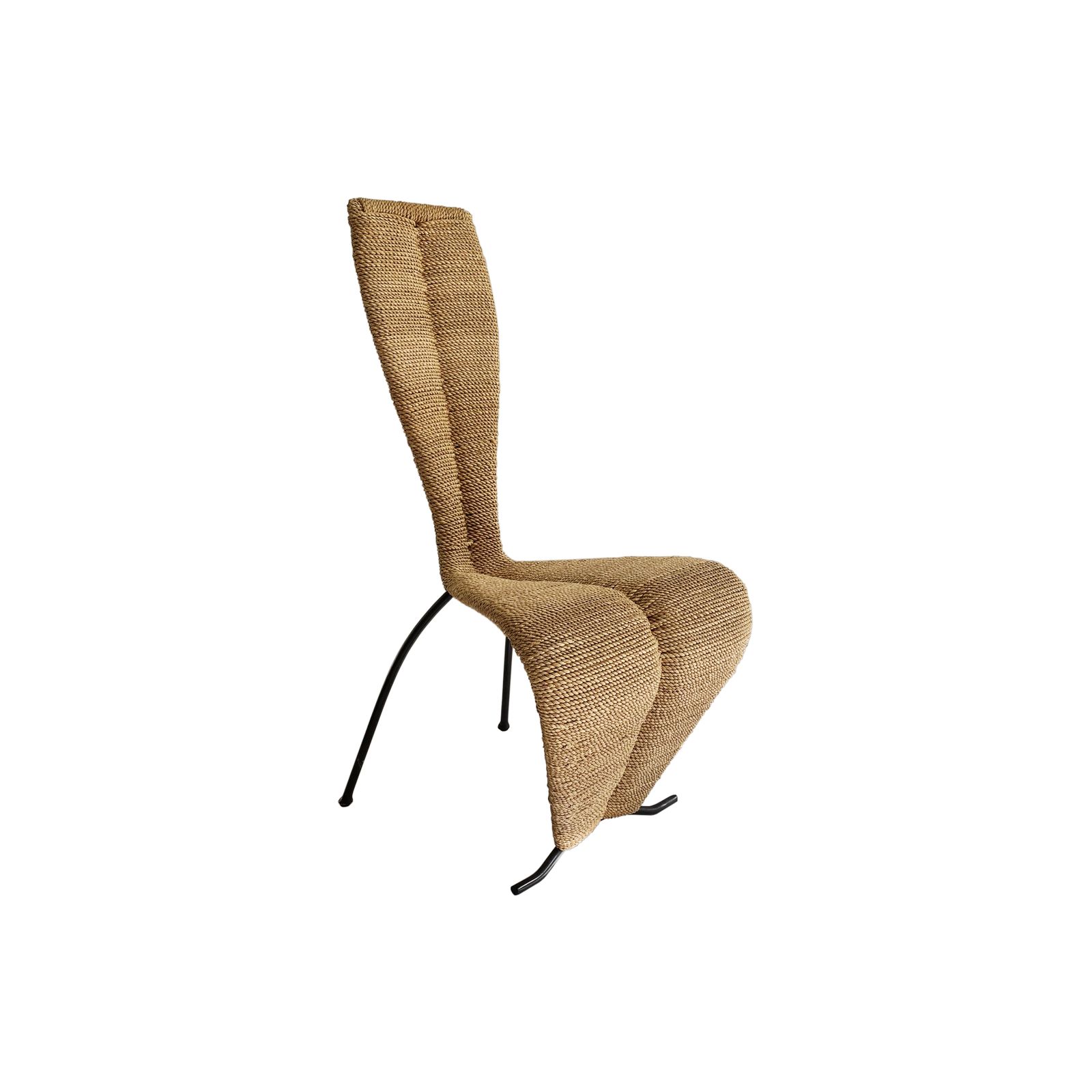 1 X Tom Dixon After Postmodern 1980s Dining Side Rope Chair Desk
