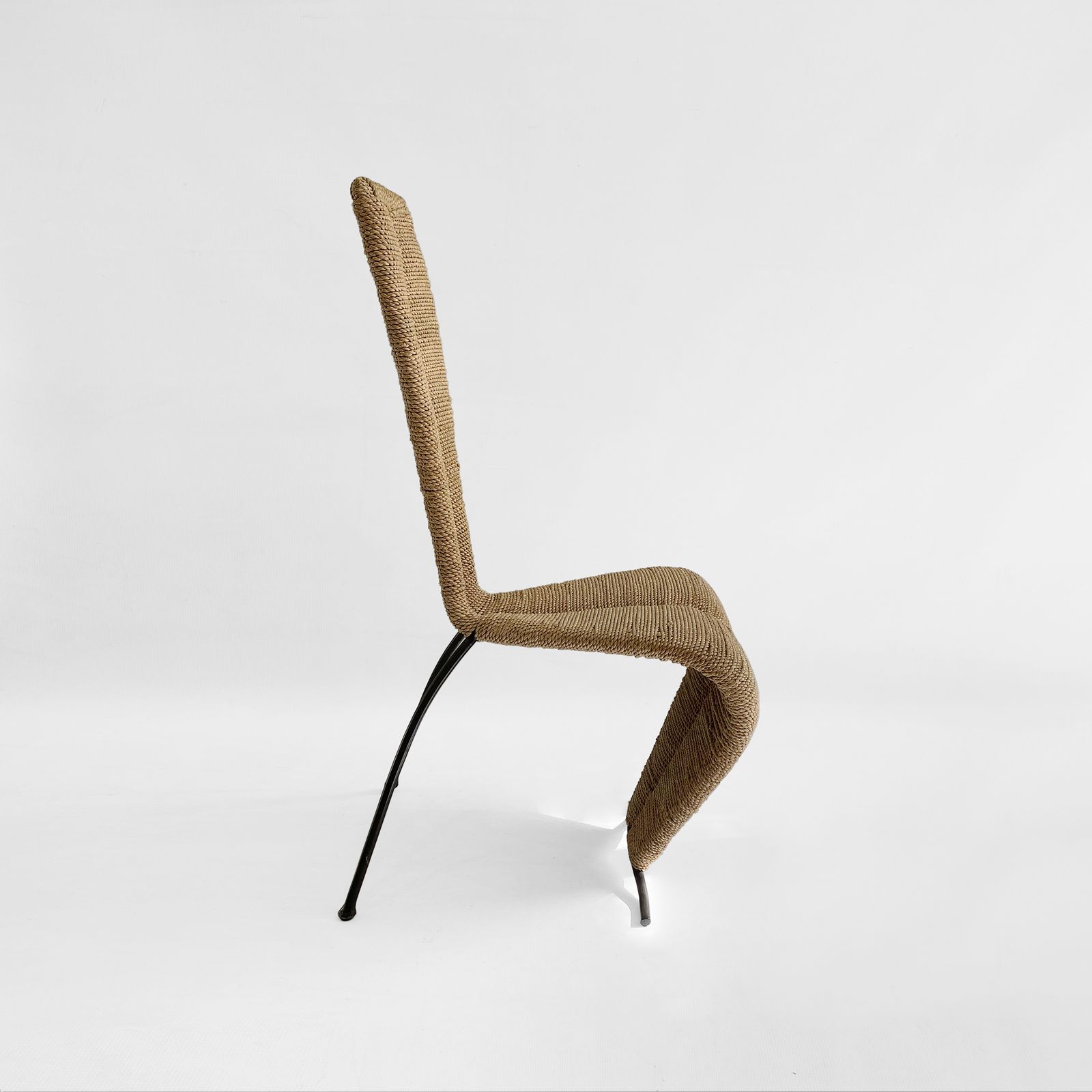 photo buy 1 X Tom Dixon After Postmodern 1980s Dining Side Rope Chair Desk