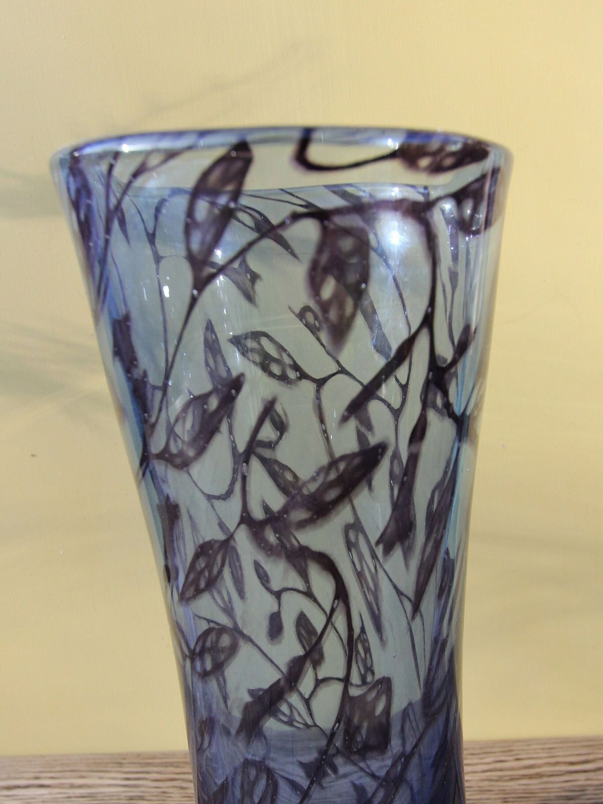 Kosta Boda Arabesque Pattern Tall Glass Vase By Olle Brozen Signed And Numbered photo for sale