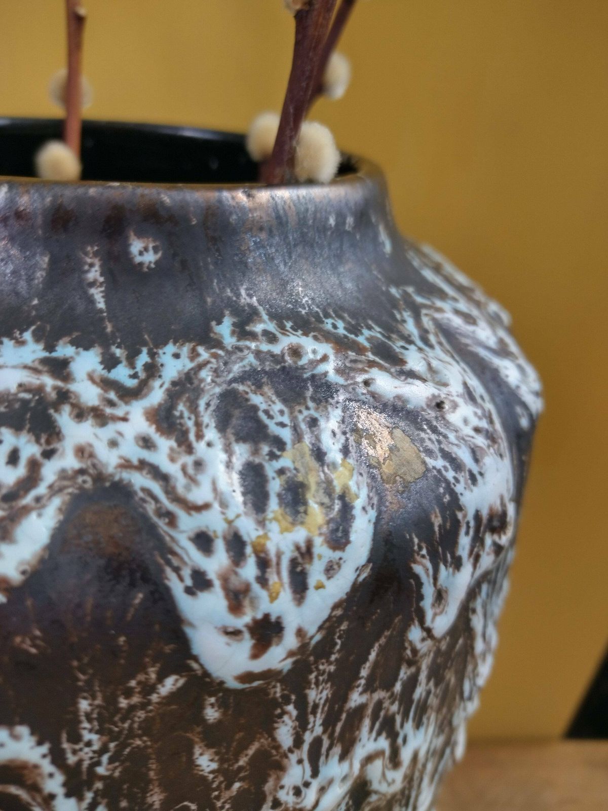 Huge Bronze Scheurich Fat Lava Floor Vase photo buy
