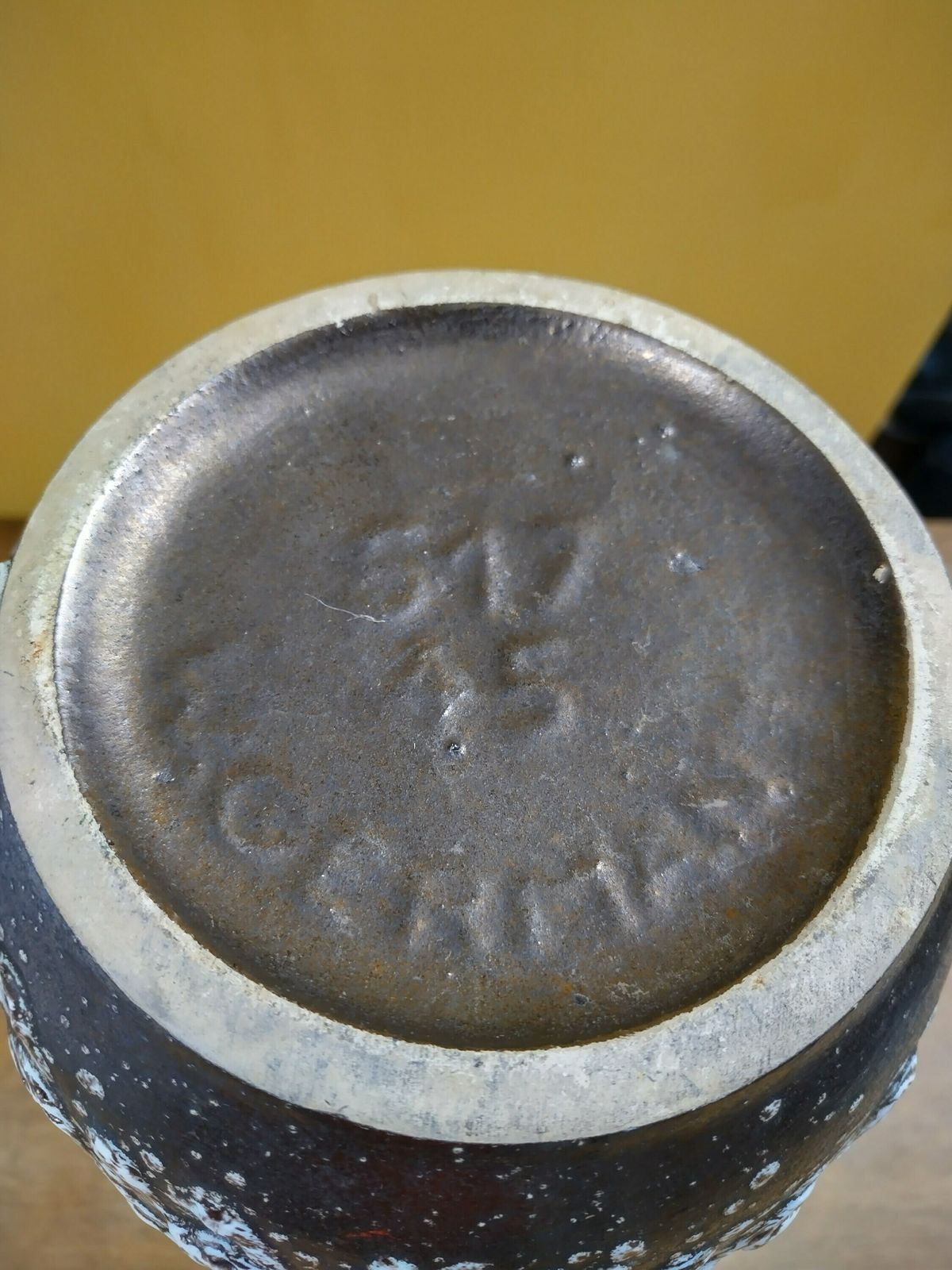 Huge Bronze Scheurich Fat Lava Floor Vase photo vintage