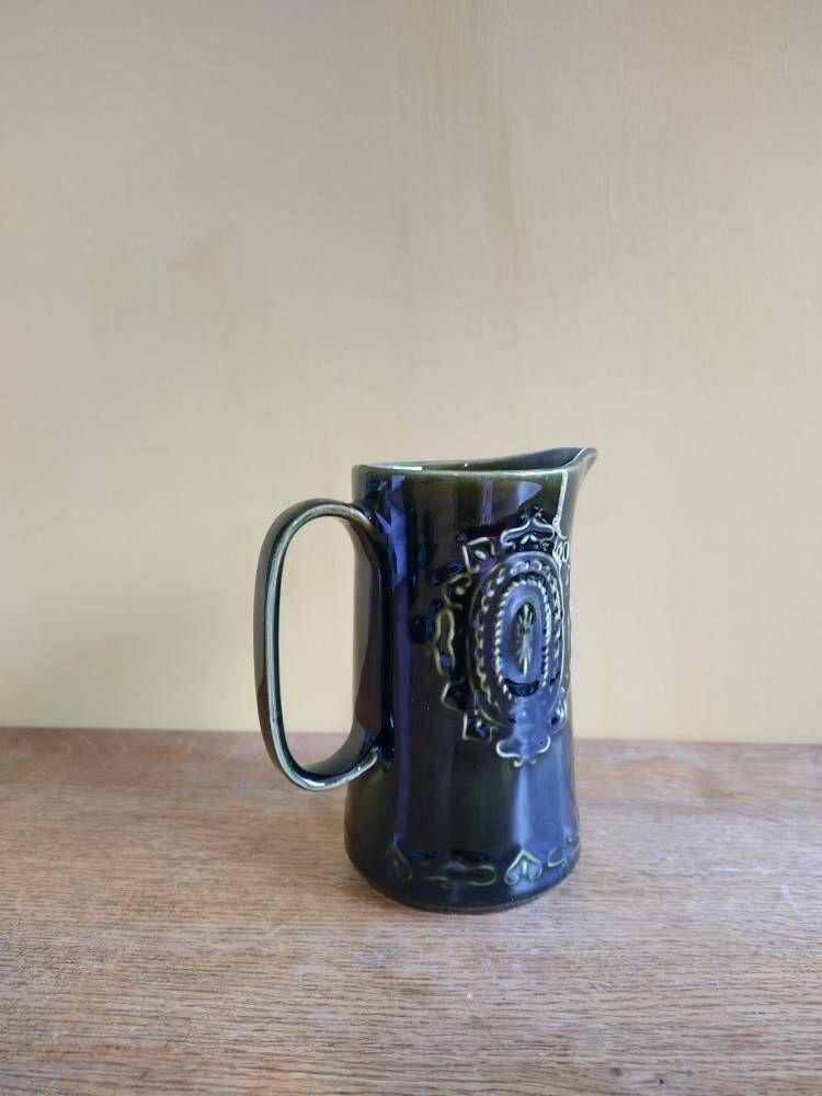 1970s Coffee Pot, Milk Jug And Sugar Bowl 'Barbeque By Barratts, Staffordshire England photo vintage