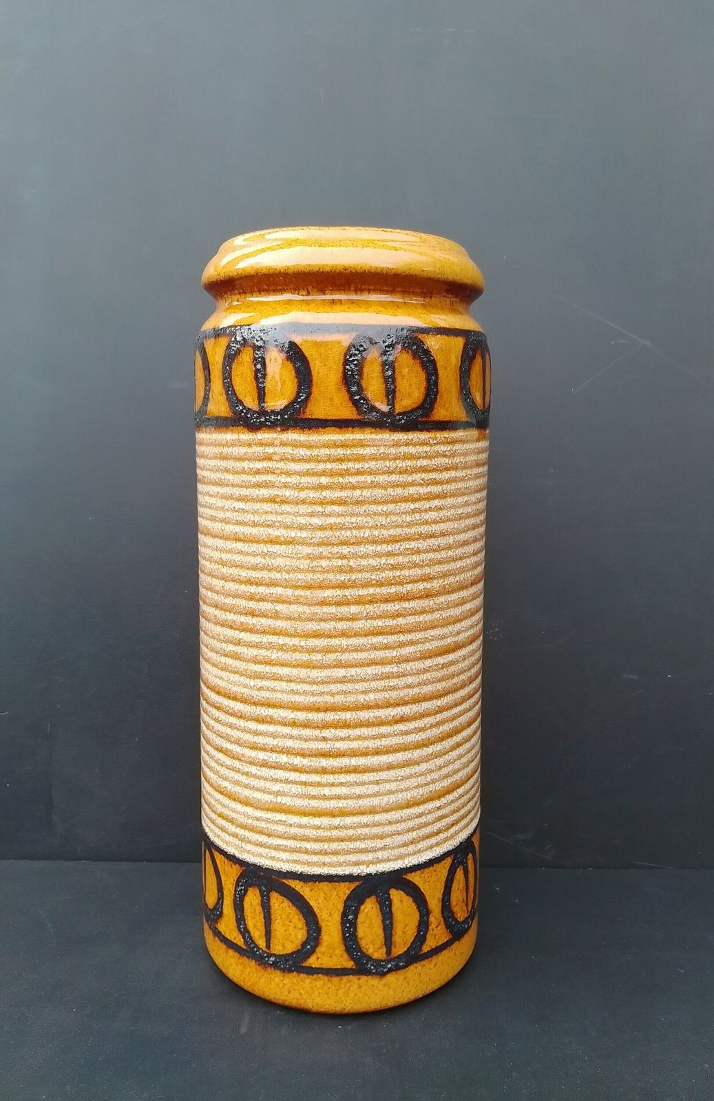 Large Scheurich West German Pottery Floor Vase Fat Lava 1970s