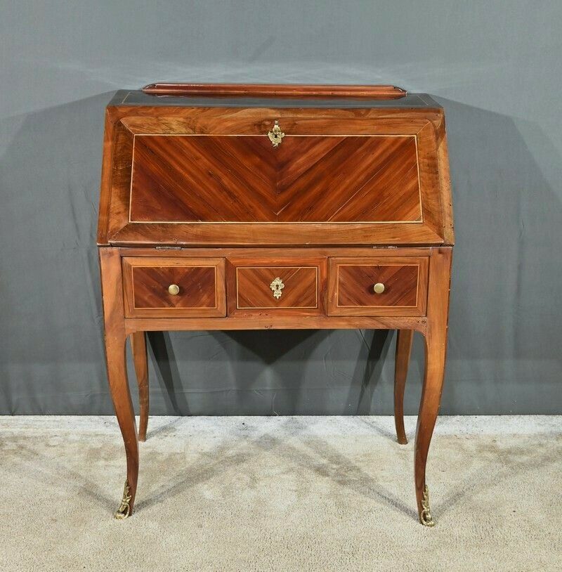 Desk In Plum And Walnut, Louis XV Period   18th Century photo furniture