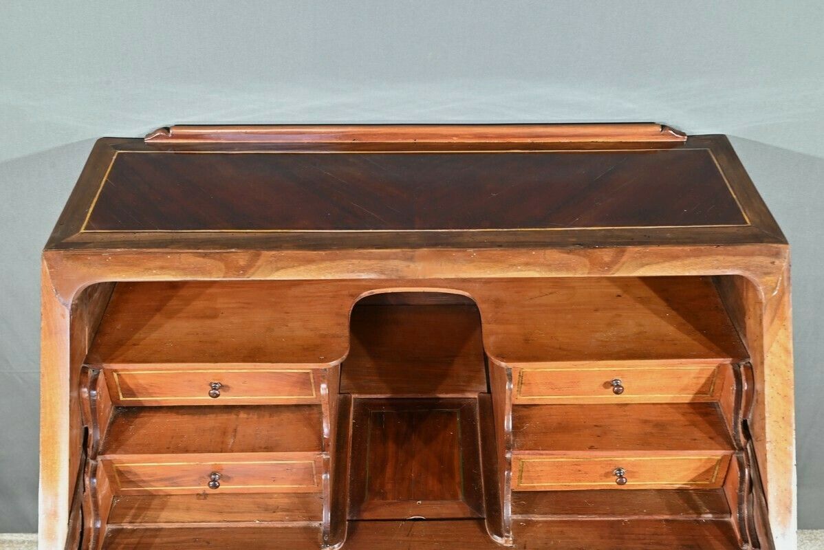 Desk In Plum And Walnut, Louis XV Period   18th Century photo Furniture
