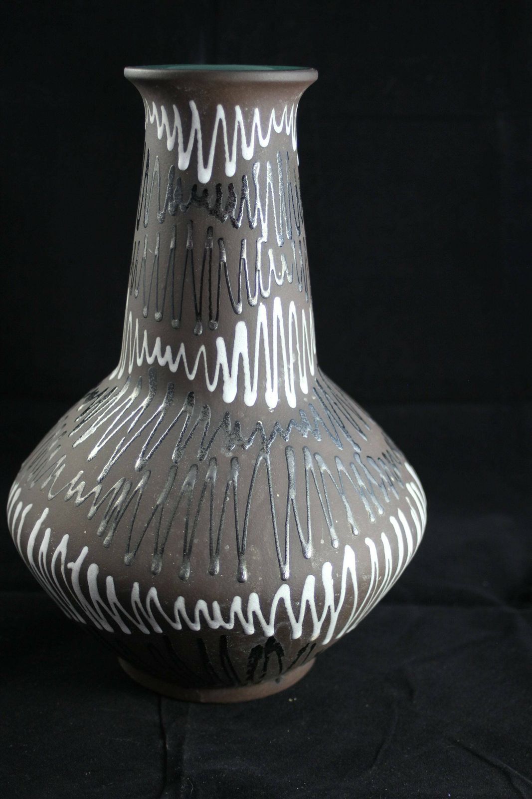 Carstens Tonnieshof Long Necked Vase With Handle And Contrast Interior Glaze 1970s West German Pottery photo furniture