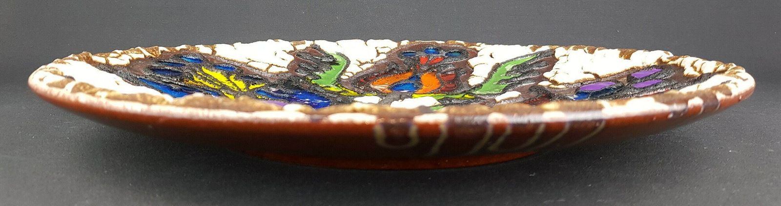 Xxl Marei Keramik (Majolikafabrik Rheinbach) Wall Plate Floral Decor West German Pottery 1970s photo for sale