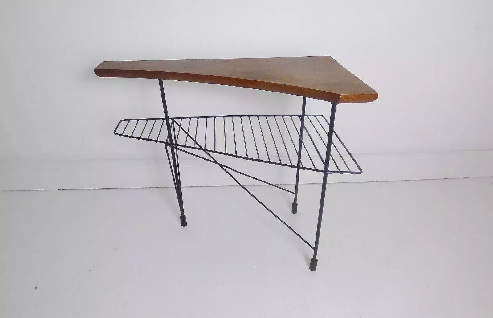 Stunning Vintage Swedish Metal & Teak Side Table   1960's photo for sale