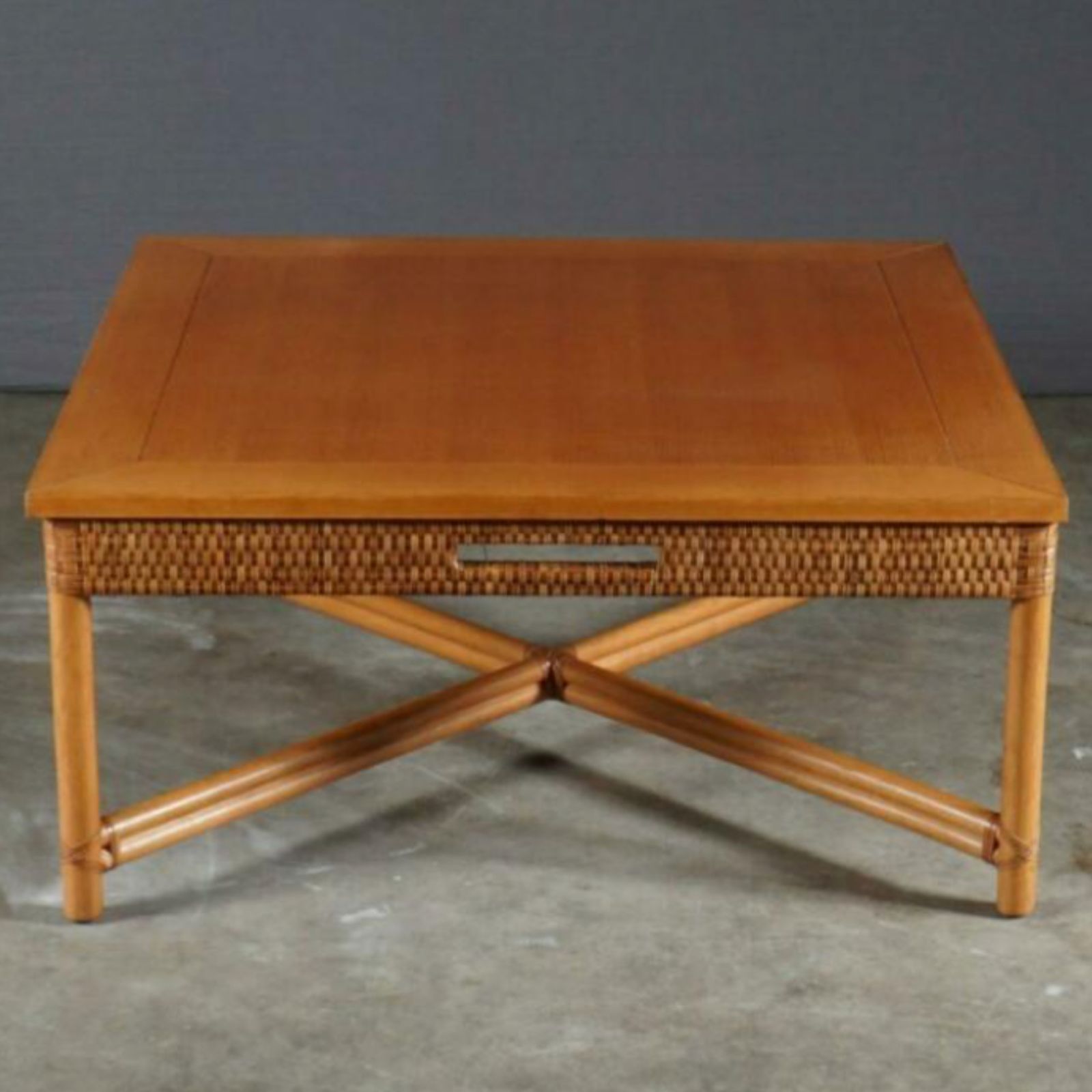 Bamboo And Rattan Coffee Table By Gasparucci Italo, Italy 1970s photo for sale