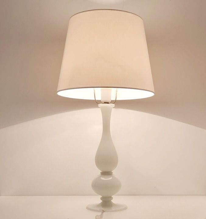 photo furniture Large Mid Century Murano Glass Table Lamp From Barovier & Toso, Italy, 1960s