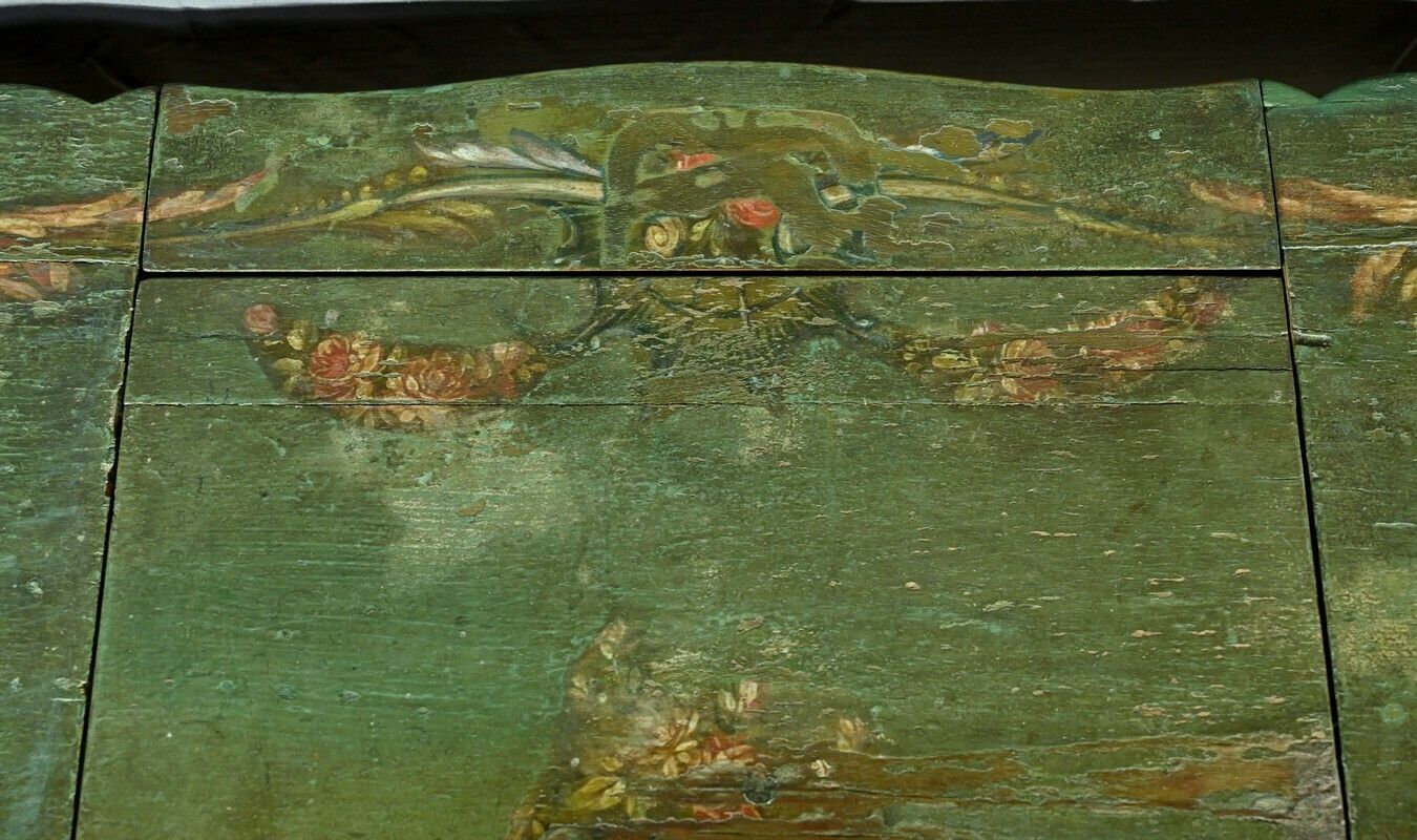 1615.0 Small Painted Oak Dressing Table, Louis XV Style, Late 18th Century photo