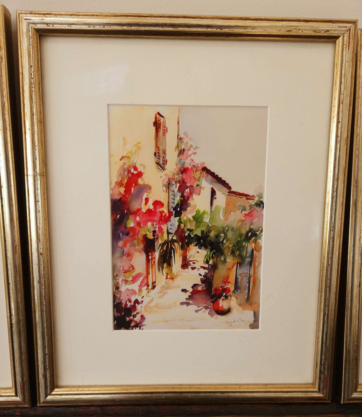 Pretty Trio Of Original Watercolours Signed By Provençale Artist Cybèle photo 189.0