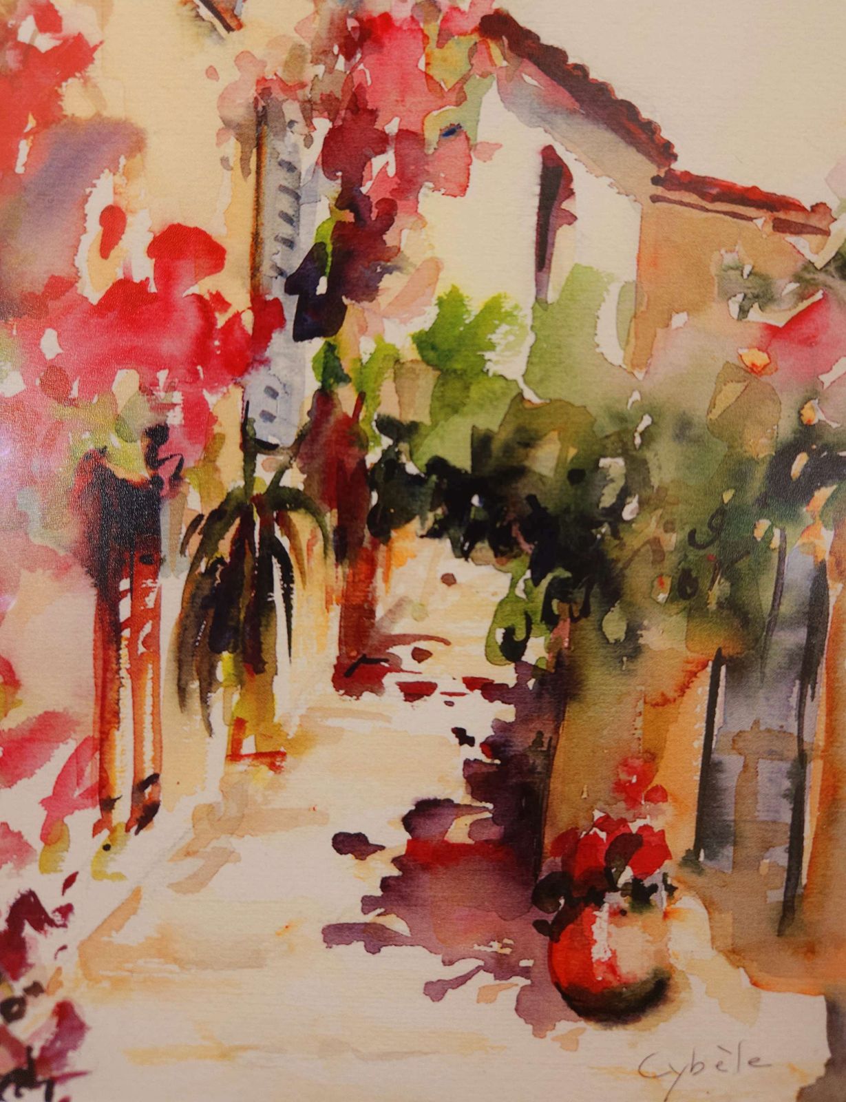 Pretty Trio Of Original Watercolours Signed By Provençale Artist Cybèle photo buy