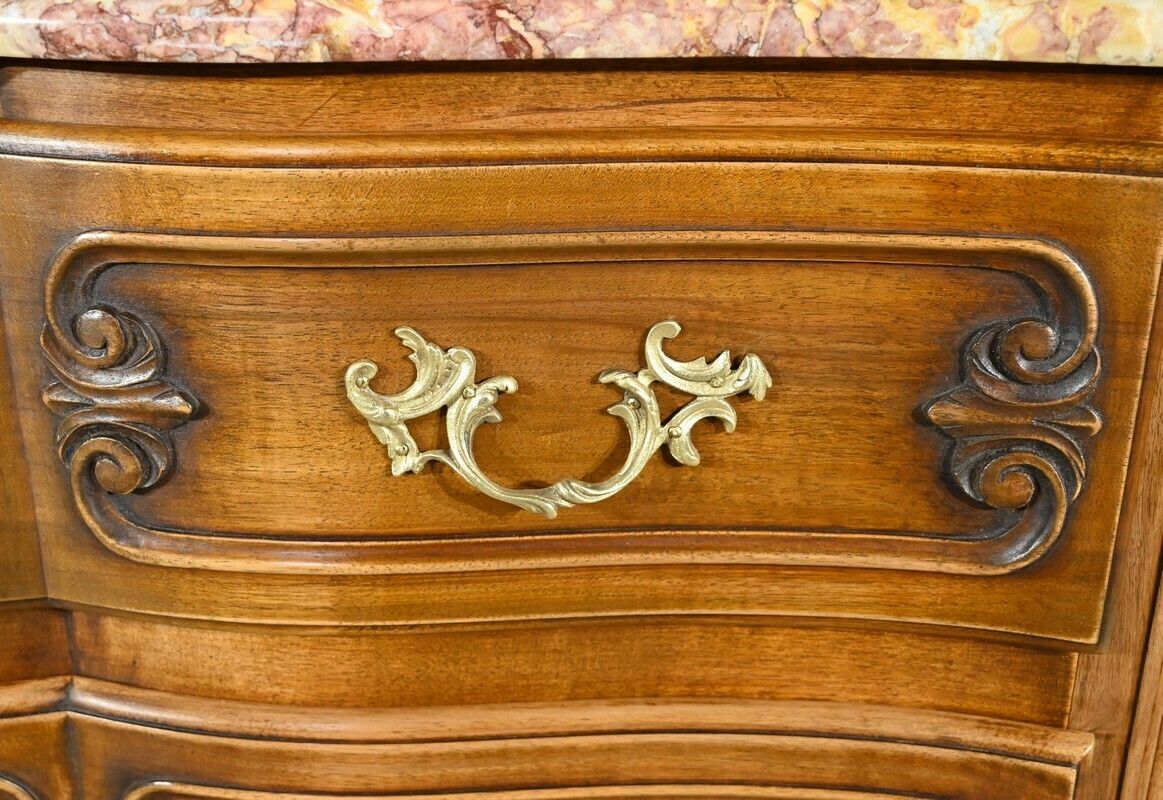 photo for sale Walnut Sauté Crossbow Commode, Louis XV Style, Early 20th Century