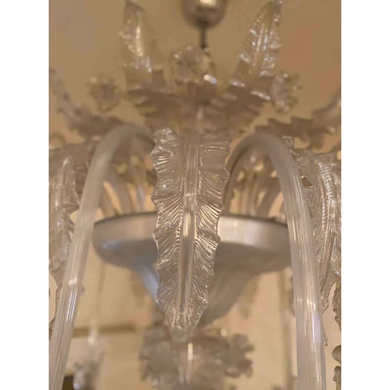 1970s Italian Style Murano Glass In Transparent Chandelier photo 38500.0