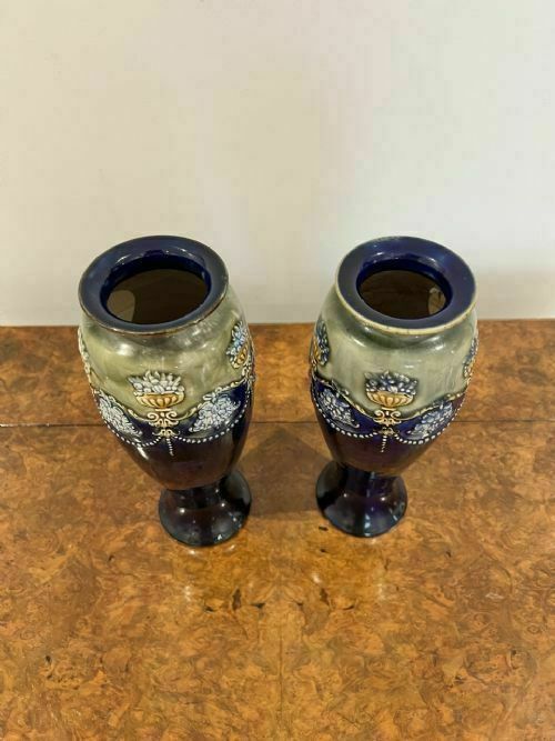 Quality Pair Of Victorian Royal Doulton Vases photo 395.0