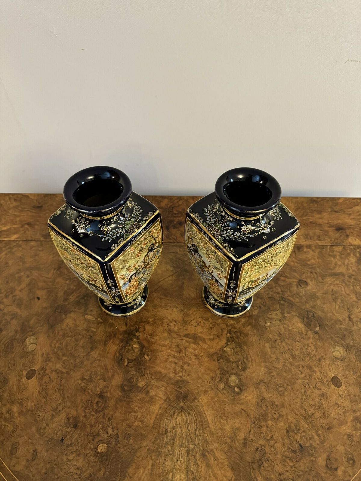 Outstanding Quality Pair Of Antique Japanese Satsuma Vases photo furniture