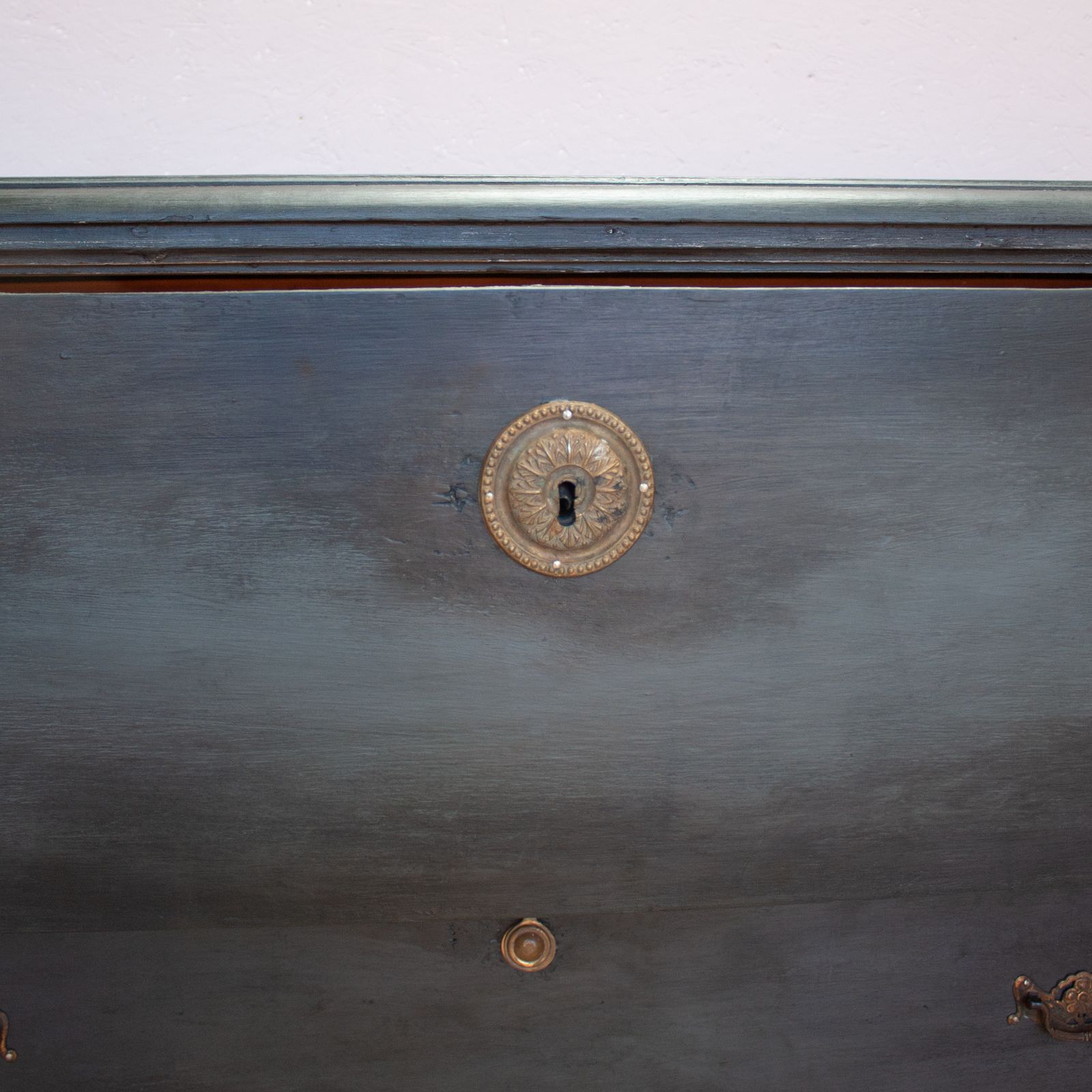 950.0 Vintage Black Wooden Chest Of Drawers photo