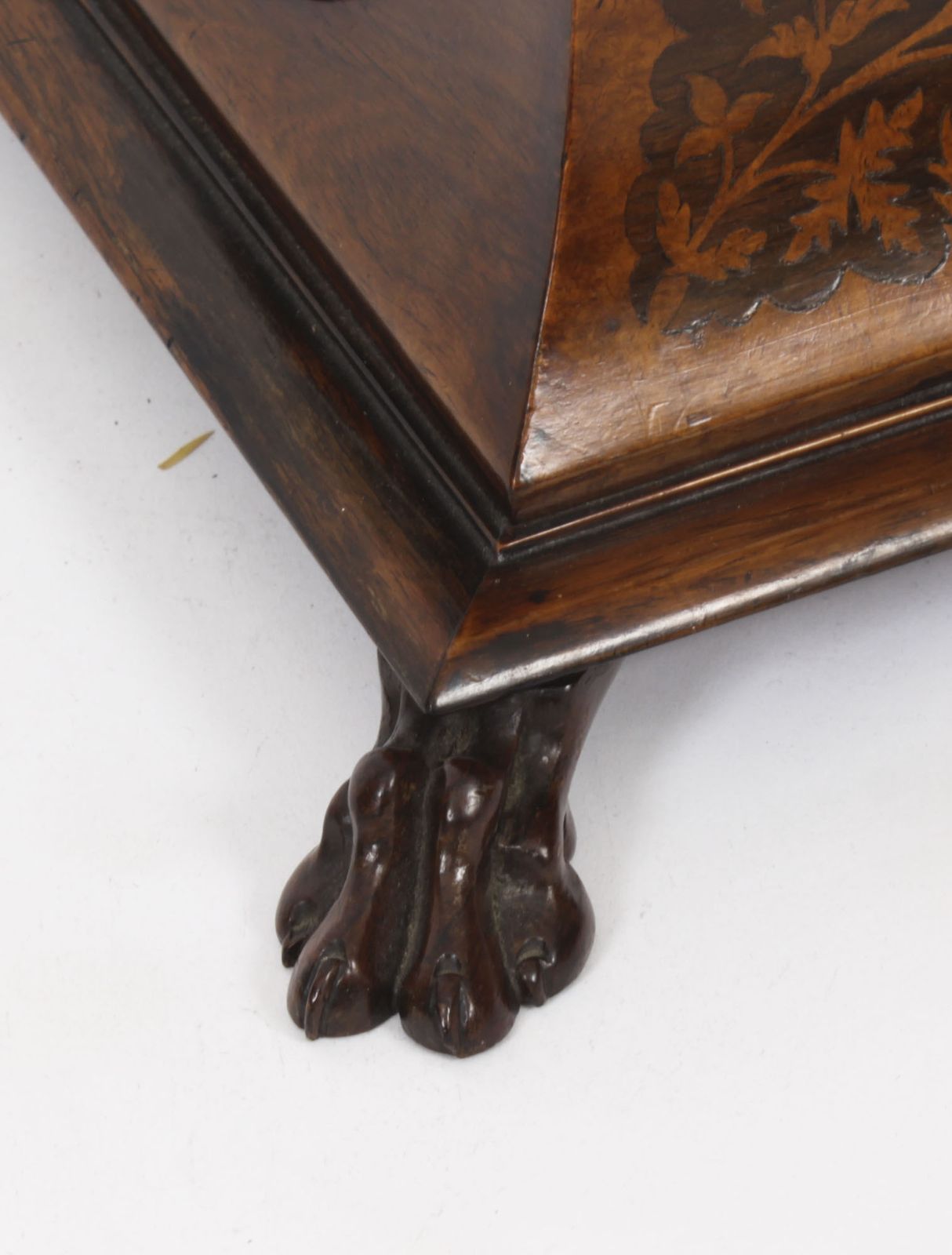 photo furniture Antique George IV Gonçalo Alves & Amboyna Marquetry Tea Caddy C1825 19th C
