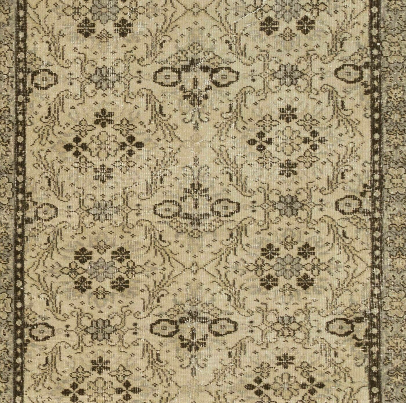 4x6.6 Ft Vintage Handmade Anatolian Rug With All Over Floral Design photo Textiles