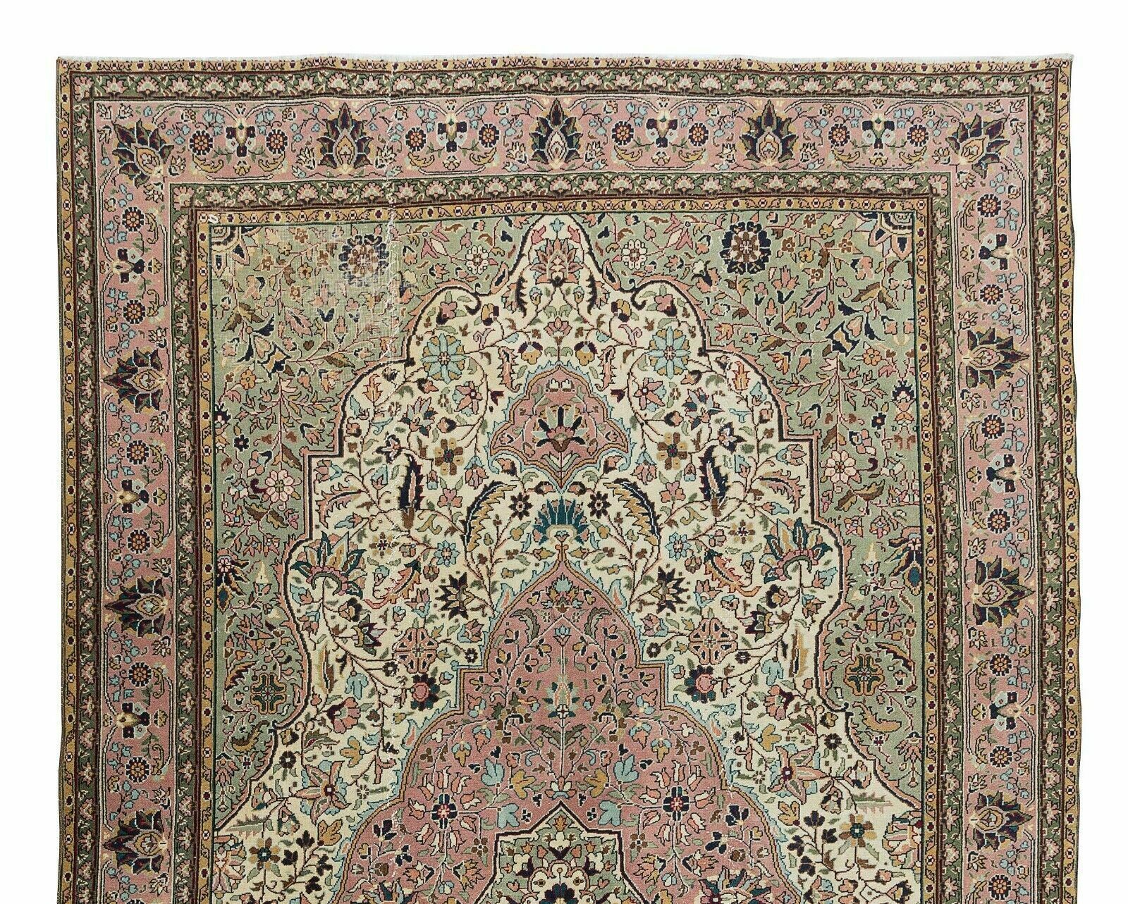 One Of A Pair Handmade Turkish Wool Area Rug, Woolen Floor Covering photo Textiles