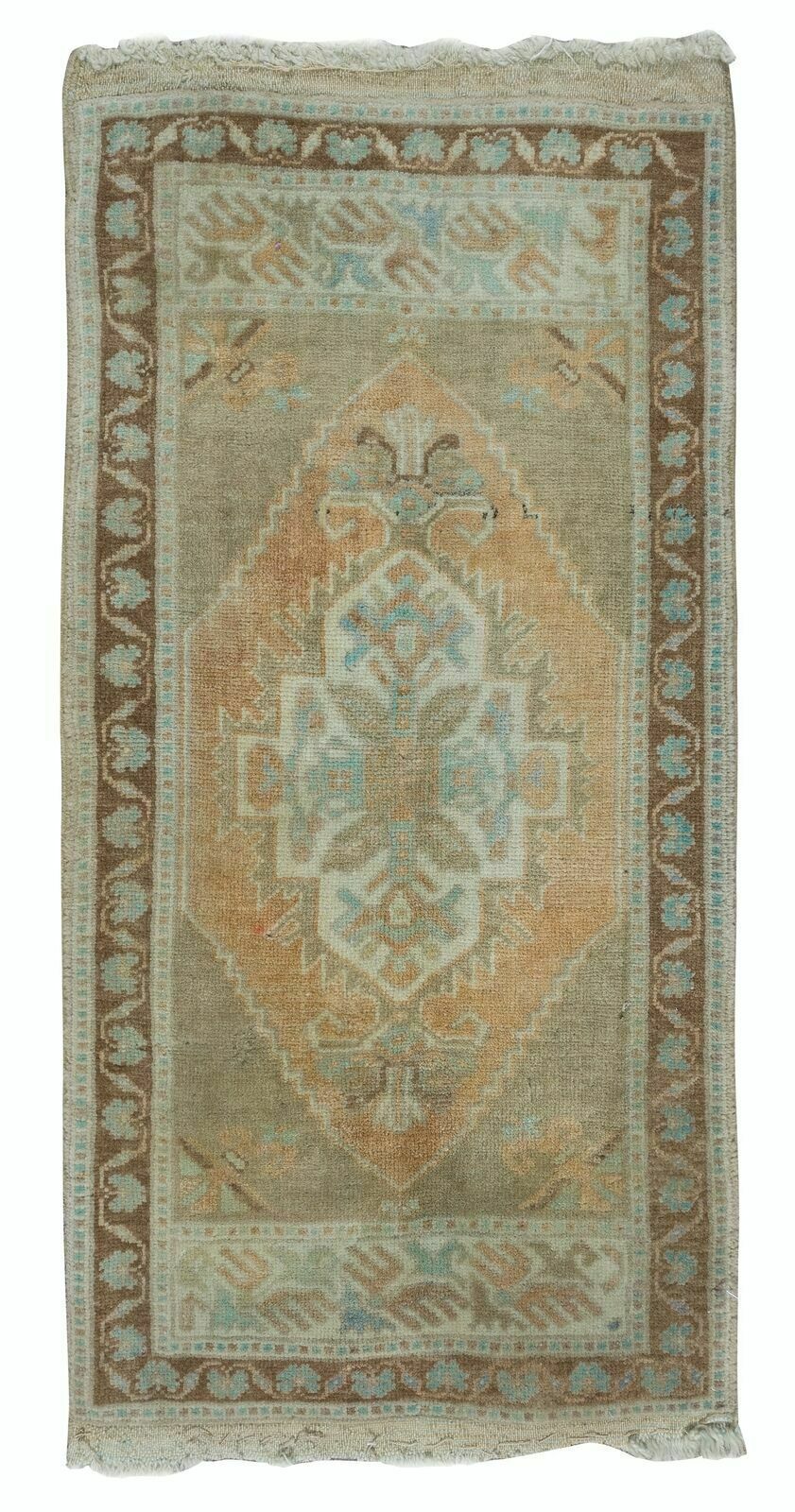 Handmade Sun Faded Rug, Vintage Bath Mat & Doormat. Kitchen Throw Rug