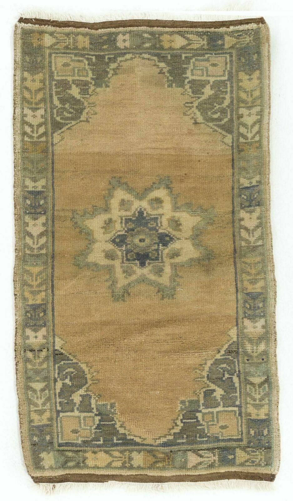 Small Vintage Carpet. Handmade Turkish Village Accent Rug