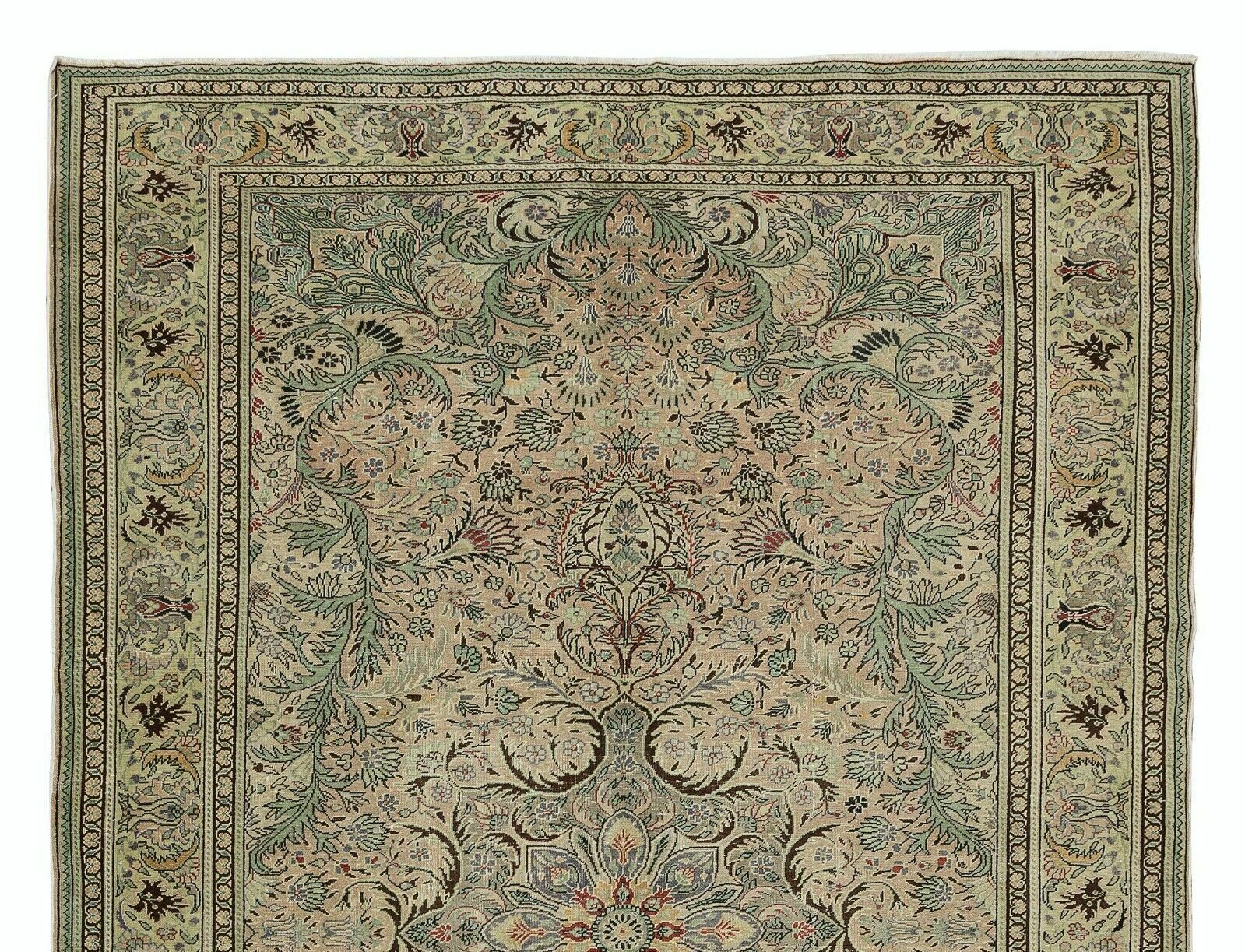 6.3x9.7 Ft Central Anatolian Handmade Vintage Area Rug, Wool Living Room Carpet photo Textiles
