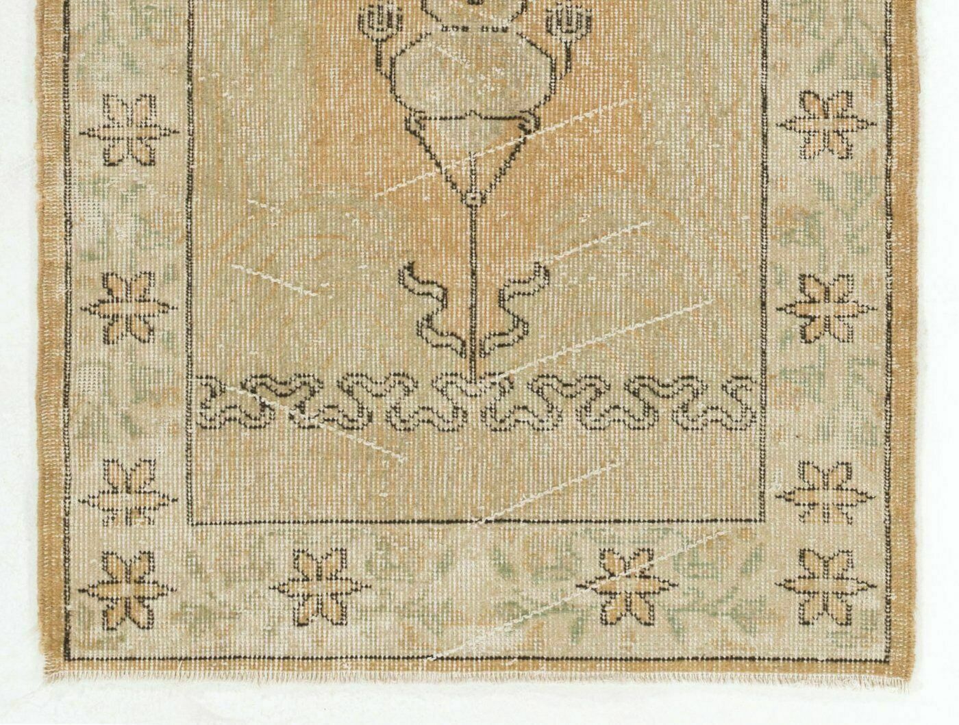 2.7x4.2 Ft Small Vintage Carpet. Handmade Turkish Village Accent Rug photo for sale
