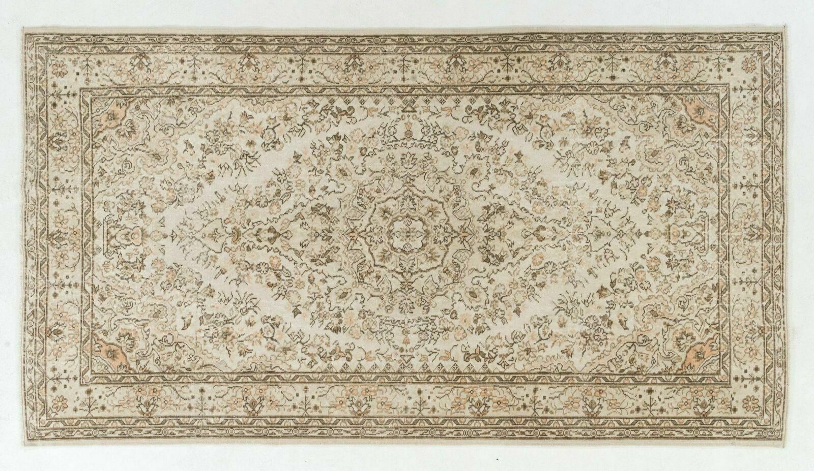 5.7x10 Ft Vintage Hand Knotted Floral Turkish Oushak Area Rug In Soft Colors photo 684.0