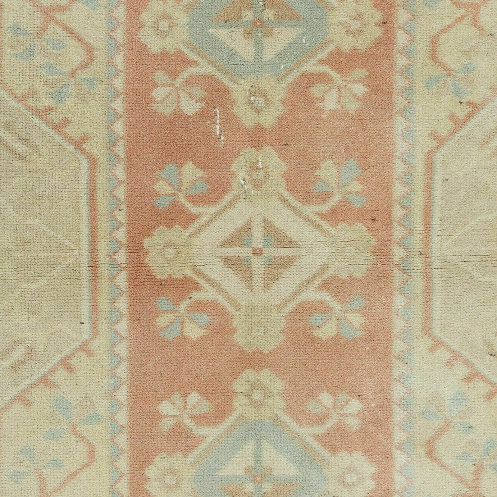 Faded Hand Knotted Turkish Milas Rug, Vintage Antique Washed Carpet photo 296.0