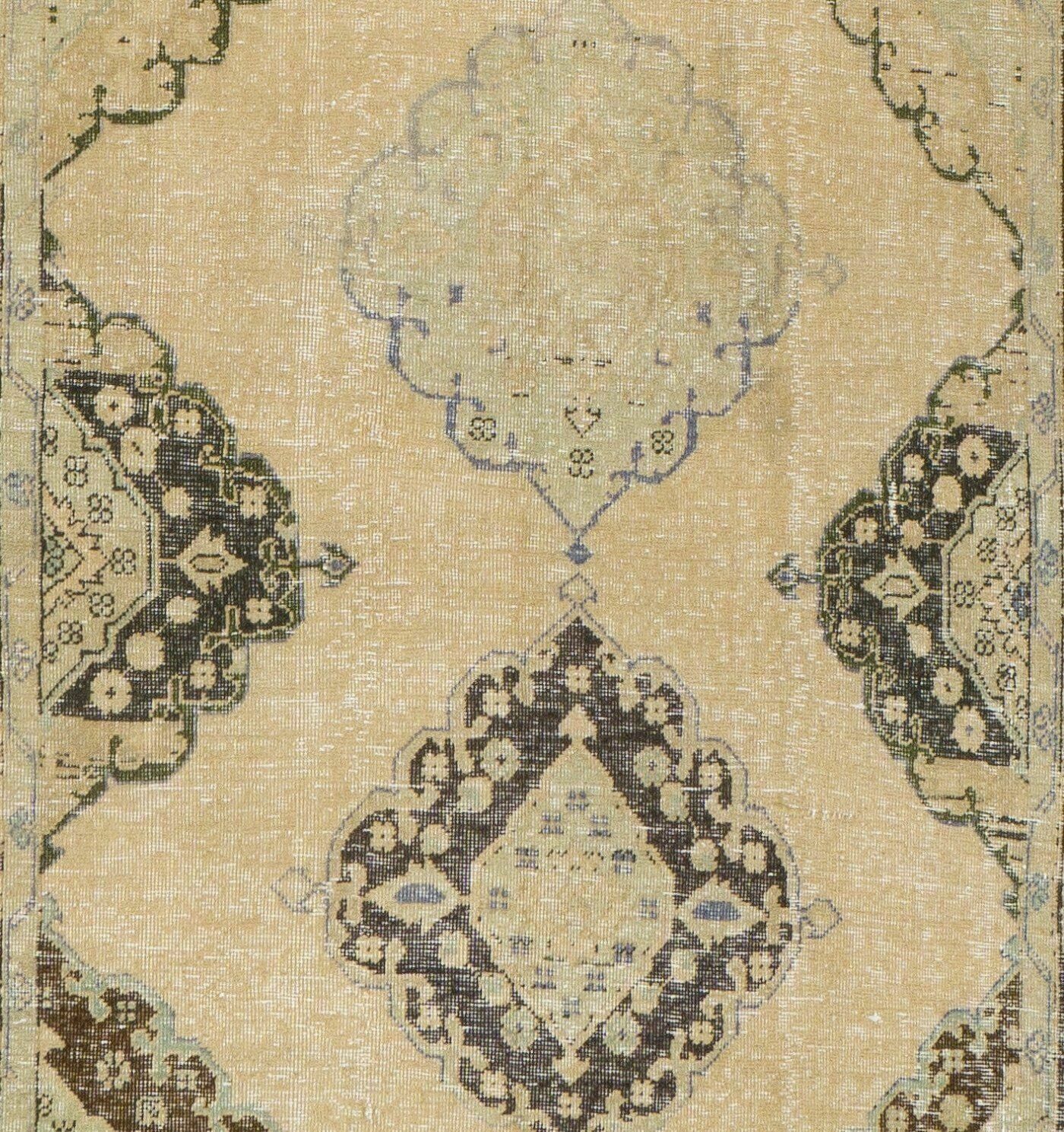 5x12.4 Ft Mid Century Anatolian Oushak Runner. Hand Knotted Wool Rug photo Textiles