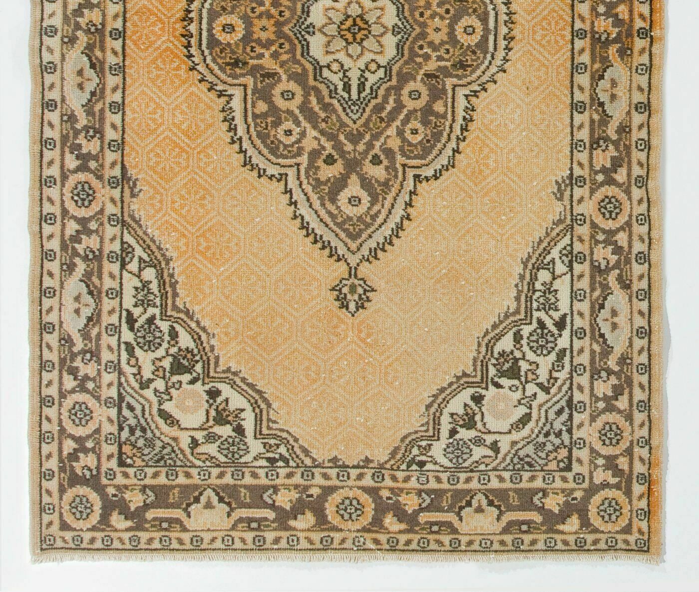 4x7 Ft Vintage Handmade Turkish Oushak Rug From Turkey, Authentic Carpet photo for sale