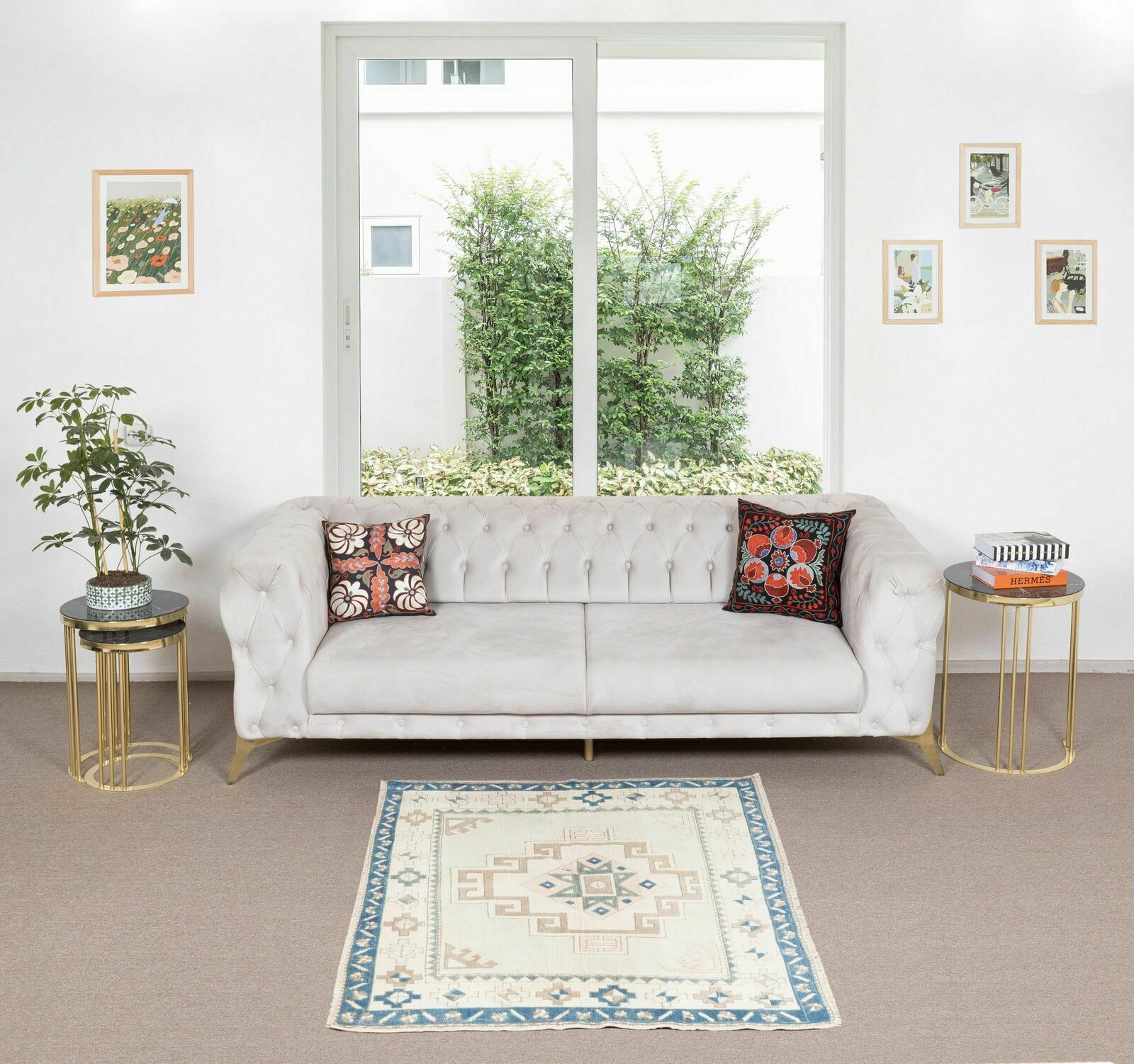 Mid 20th Century Handmade Vintage Turkish Rug With Geometric Design photo furniture