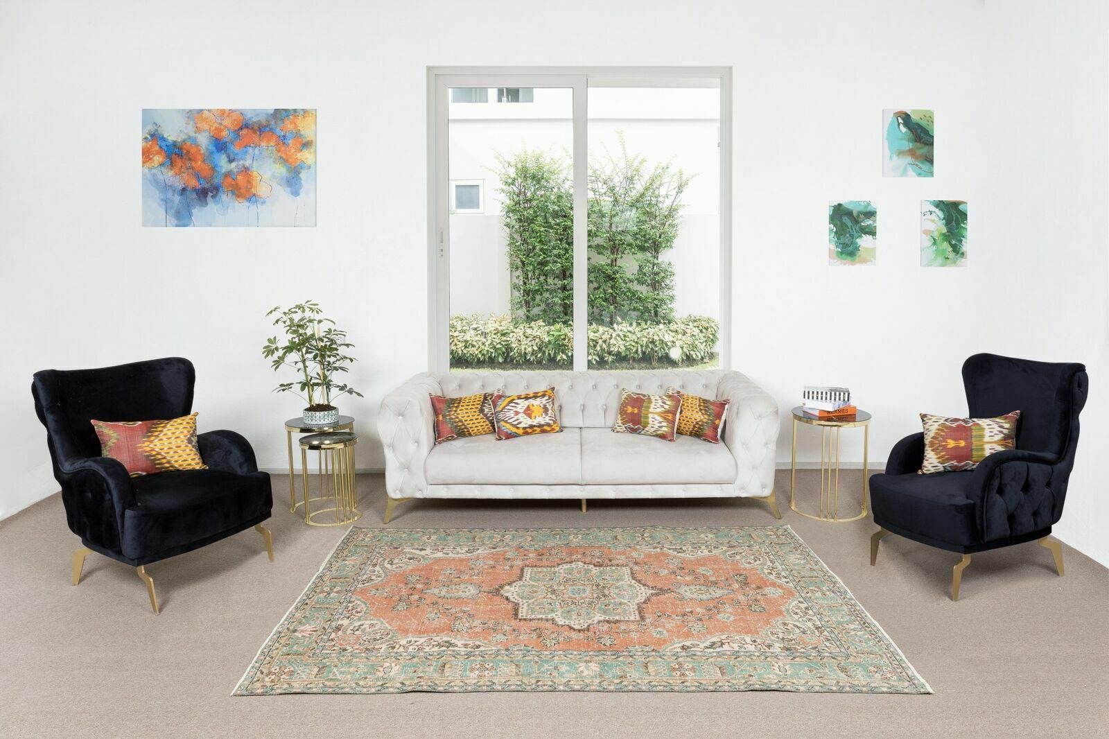 5.8x8.2 Ft Handmade Vintage Turkish Wool Area Rug For Home And Office Decor photo furniture