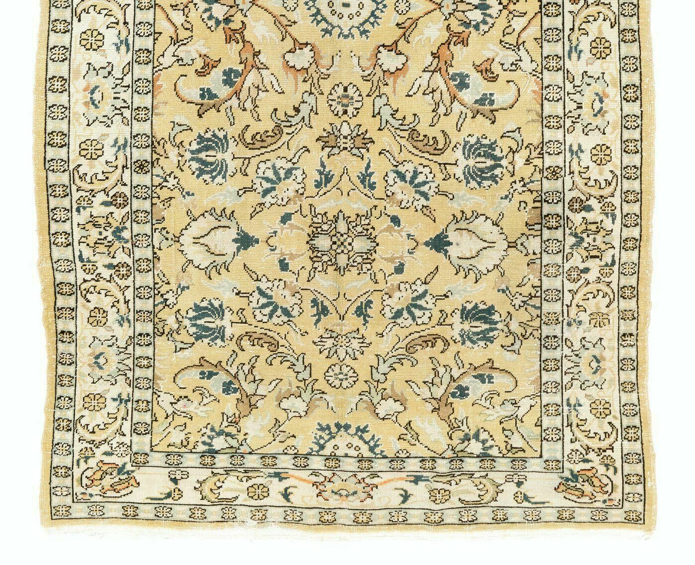 5.1x8.7 Ft One Of A Kind Vintage Handknotted Turkish Oushak Rug photo for sale