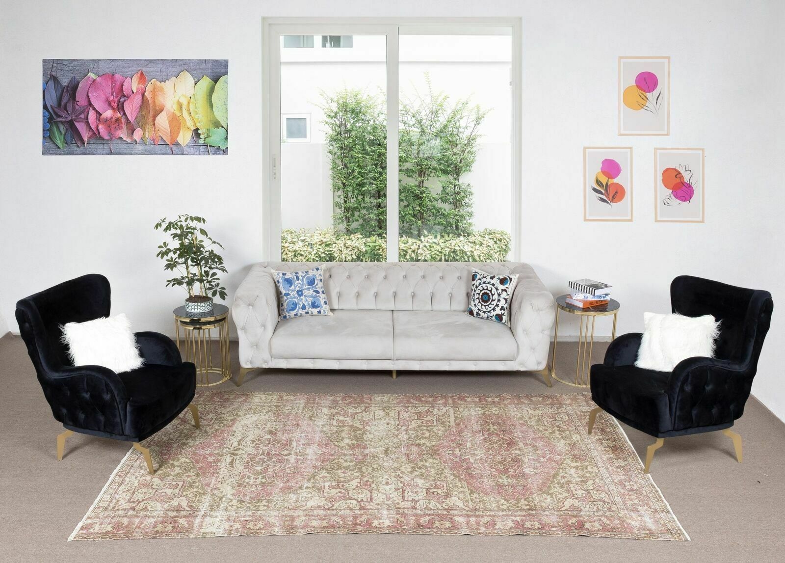 6x10.3 Ft One Of A Kind Vintage Handmade Turkish Area Rug, Wool & Cotton Carpet photo furniture