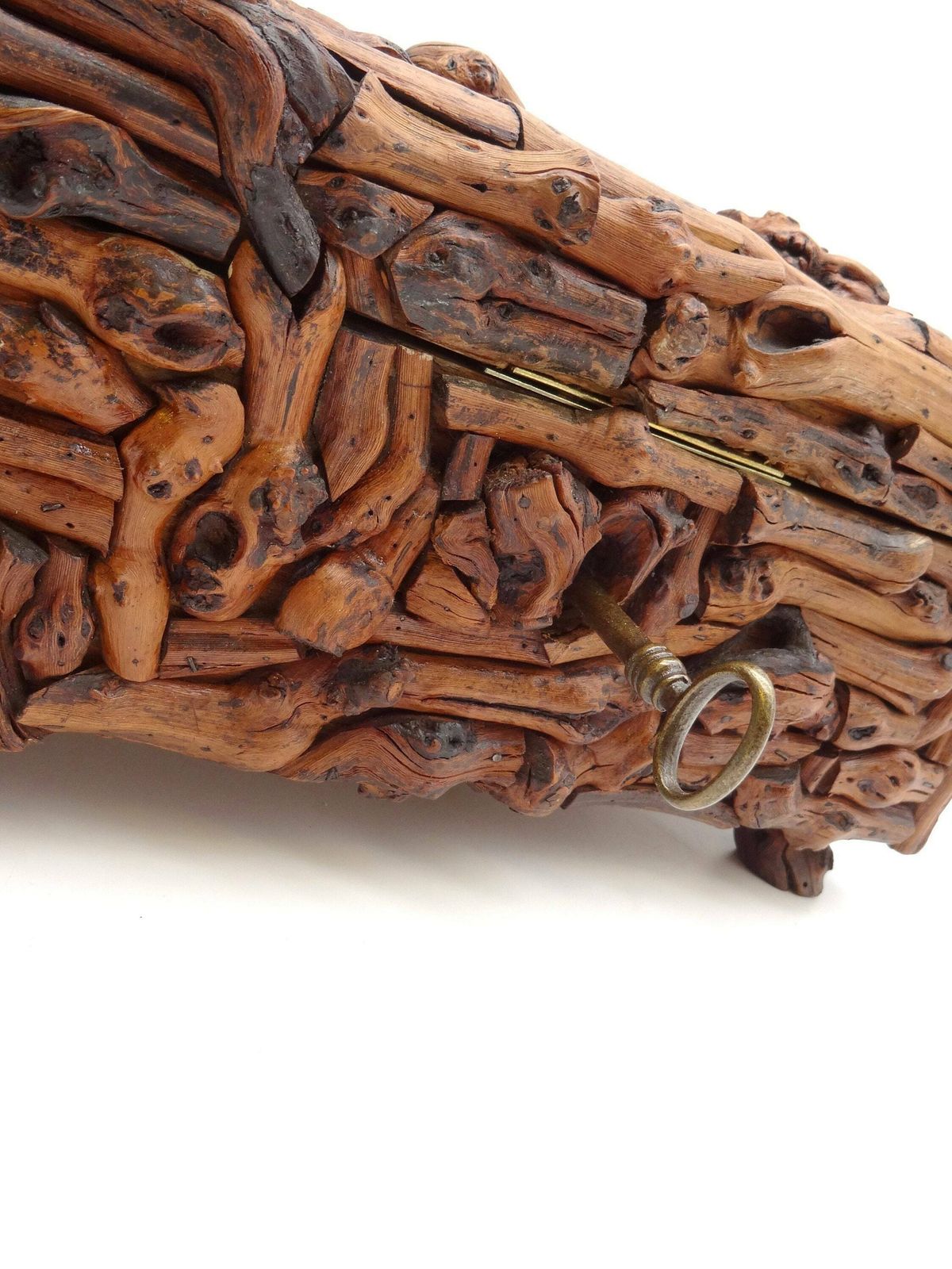 Rare Antique Black Forest Tramp Folk Art Root Wood Jewelry Box Germany 1890 photo furniture
