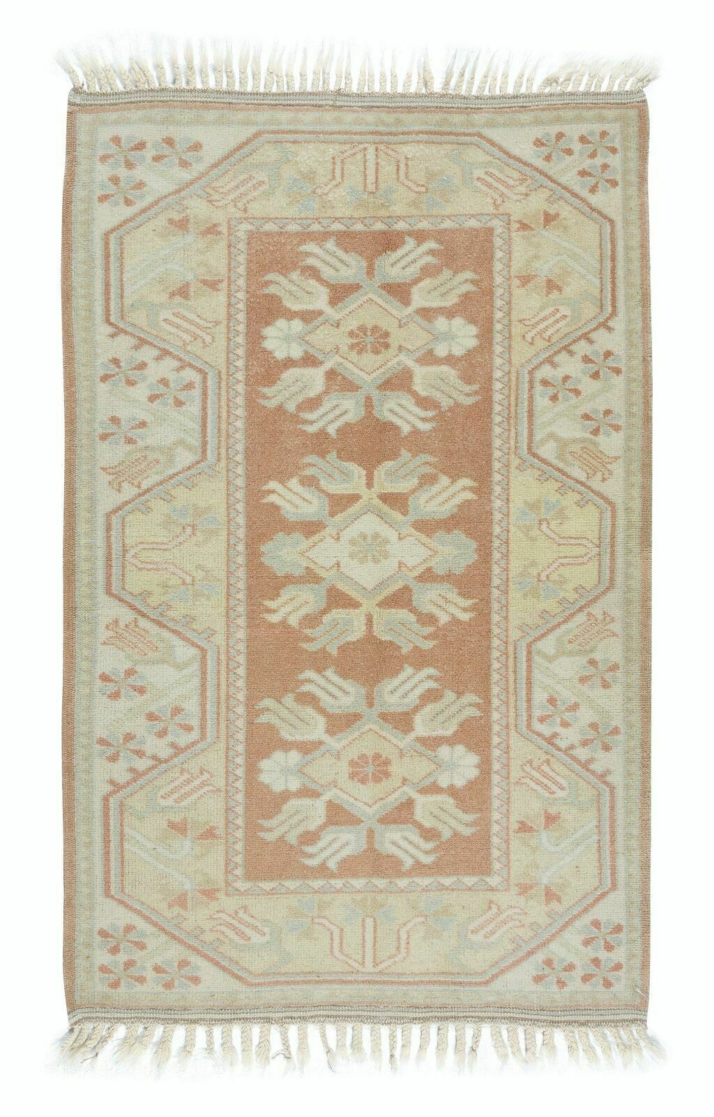2.7x4.2 Ft Vintage Handmade "Antique Washed" Anatolian Milas Small Wool Rug