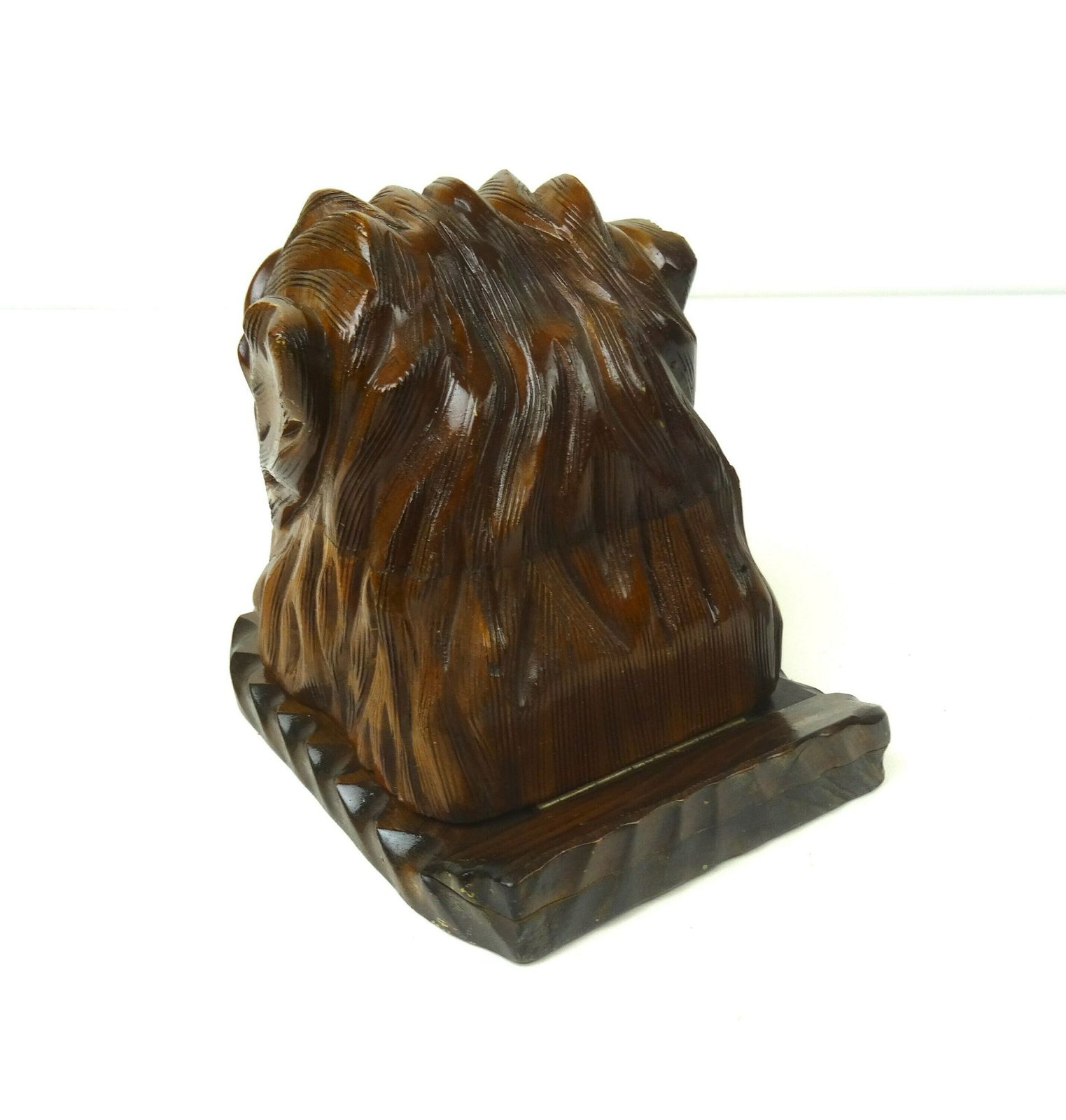 Stunning Antique Art Nouveau Wooden Lion Head Cigarette Dispenser France 1900 photo 250.0