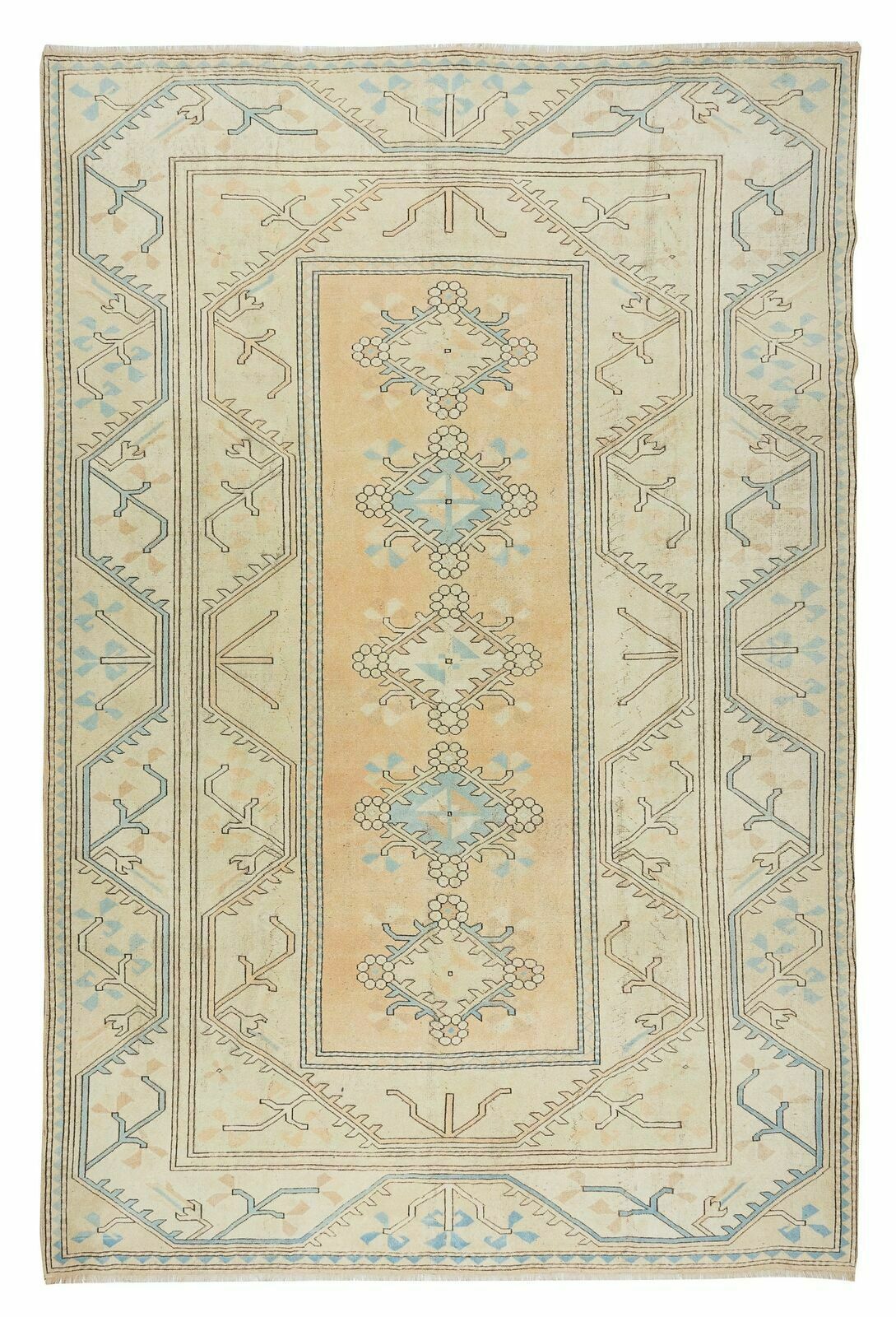 Hand Knotted Vintage Large Wool Rug From Turkey / Milas, 100% Wool