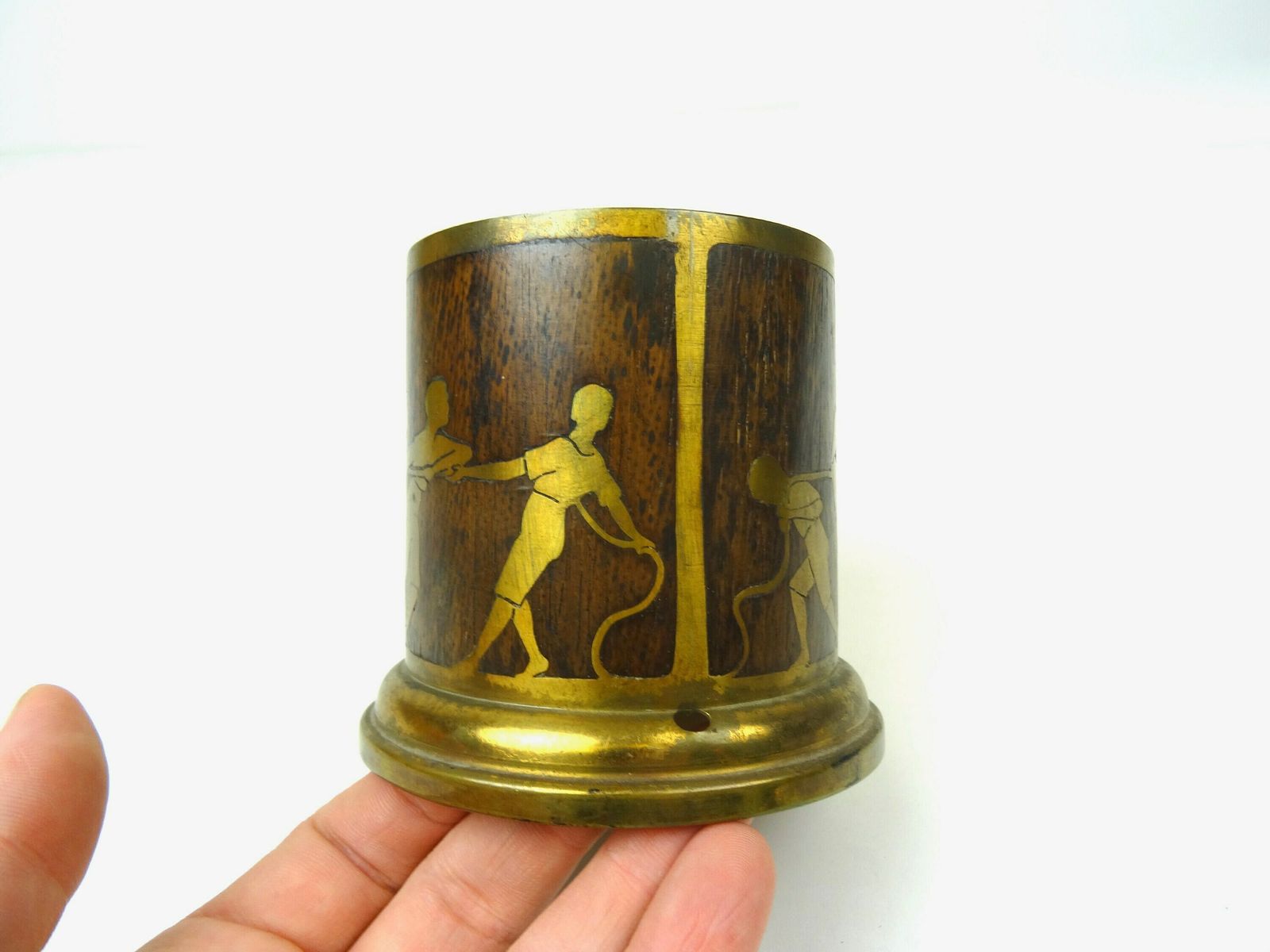 Rare Antique Art Nouveau Wine Bottle Holder By Erhard & Sons Tug Of War photo buy