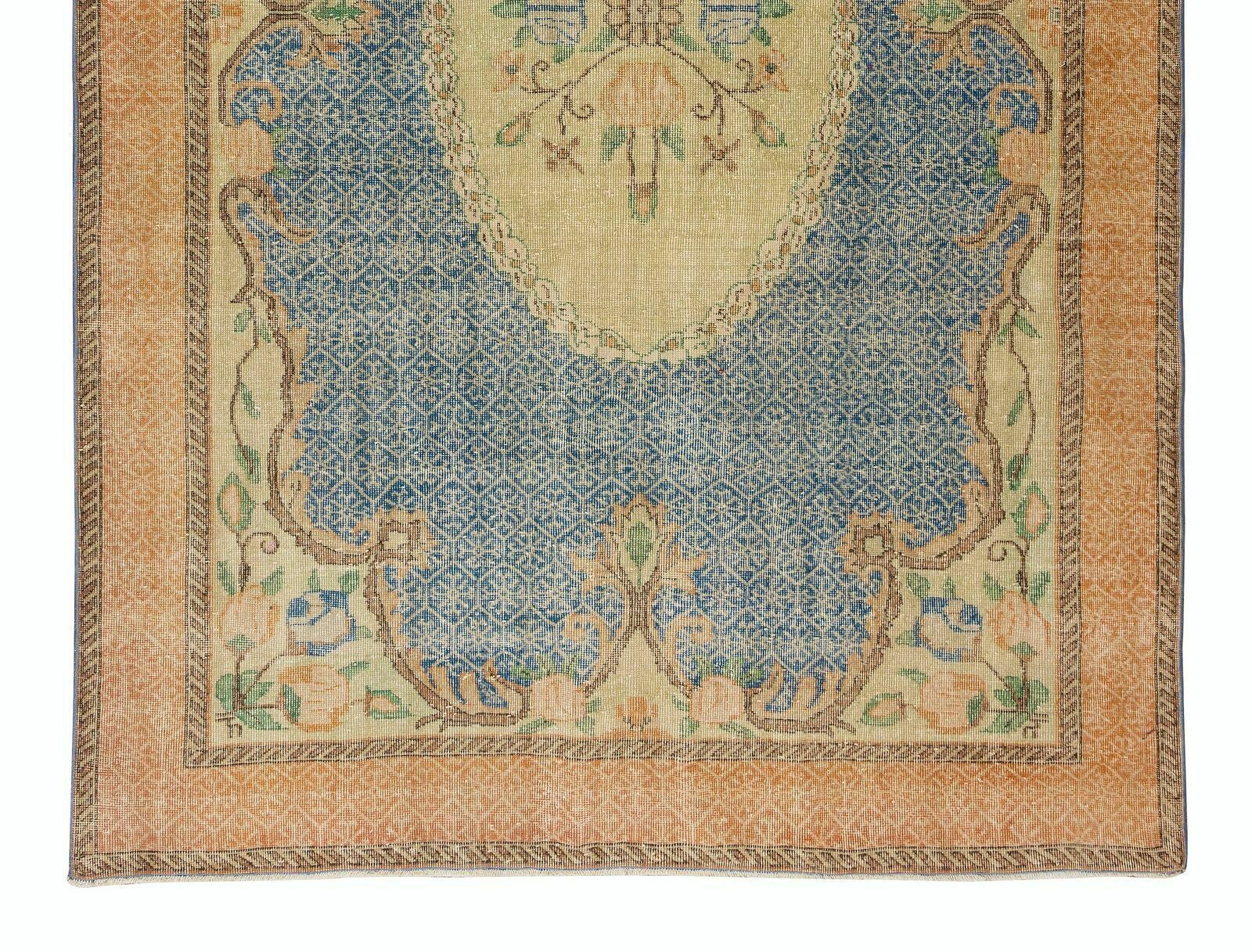 Mid 20th Century Hand Knotted Floral Turkish Wool Area Rug photo 1029.0