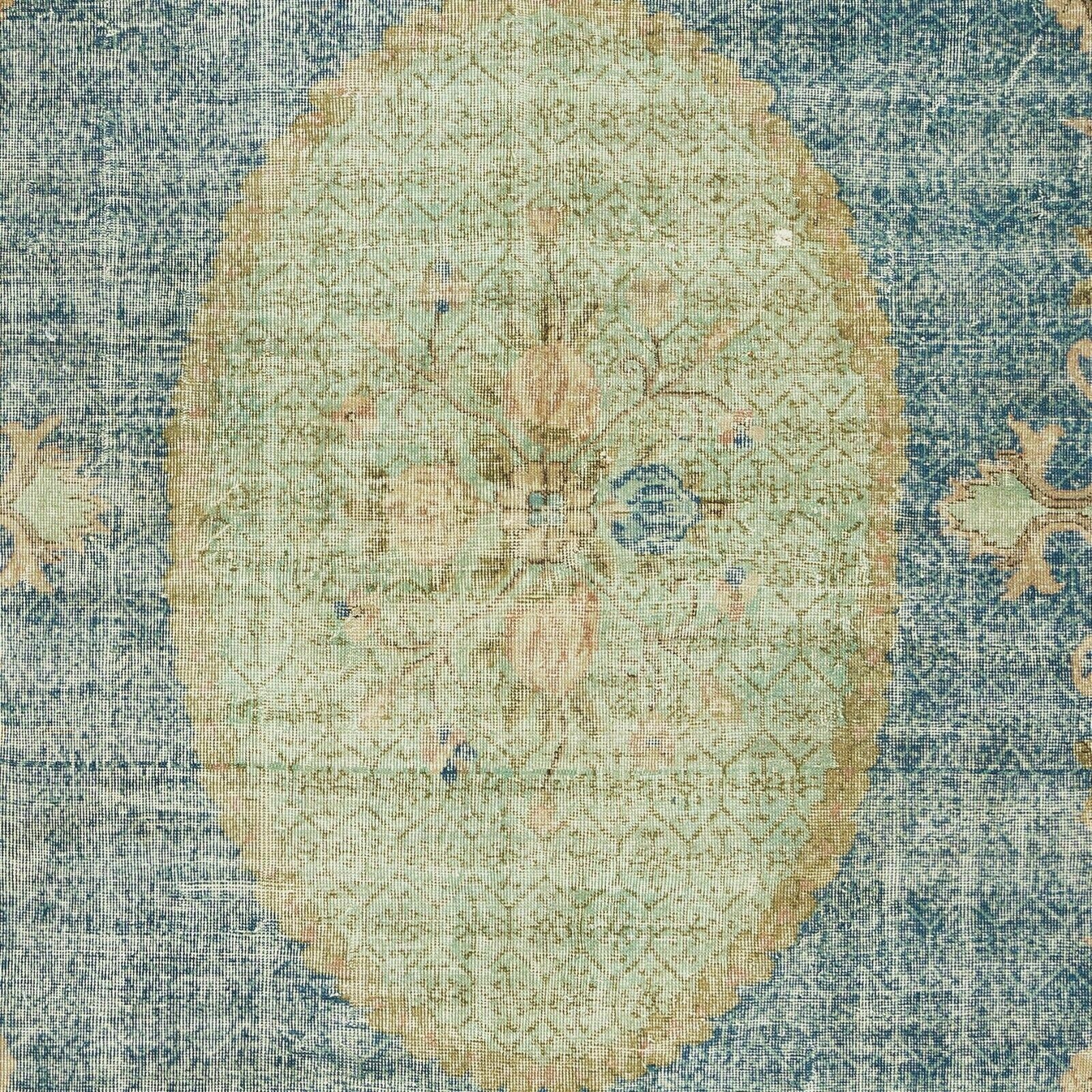 7x10.6 Ft Handmade Turkish Area Rug, Vintage Floral Wool Carpet With Soft Colors photo 803.0