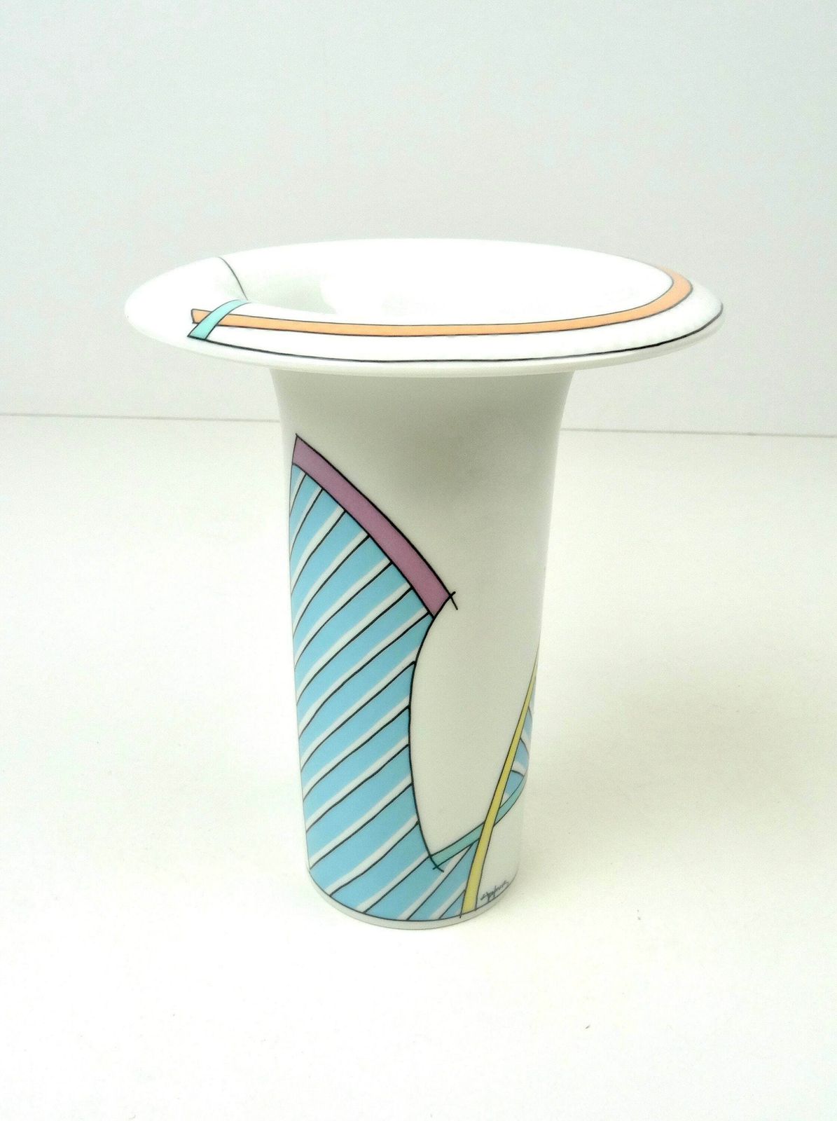 Rare Postmodern 80s Porcelain Vase T. Wirkkala For Rosenthal photo for sale