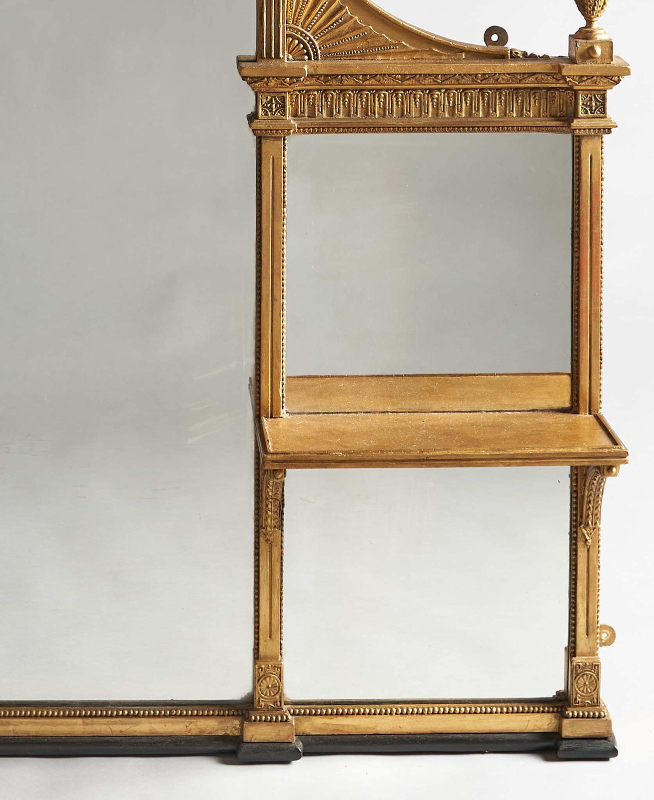 A Large 19th Century English Victorian Gilt Overmantle Mirror photo vintage