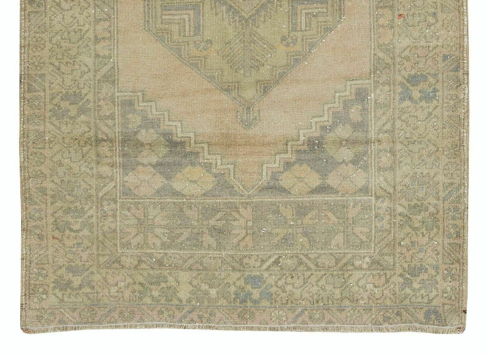 3.9x5.7 Ft Mid Century Geometric Medallion Design Handmade Anatolian Accent Rug photo 409.0