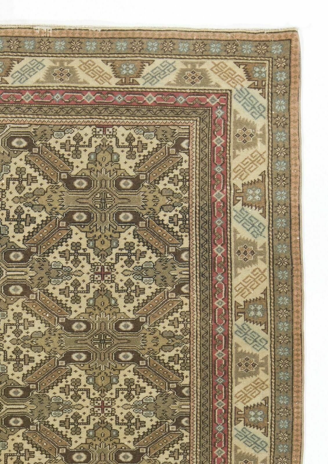 5x7.2 Ft Mid 20th Century Handmade Turkish Oushak Area Rug photo 592.0