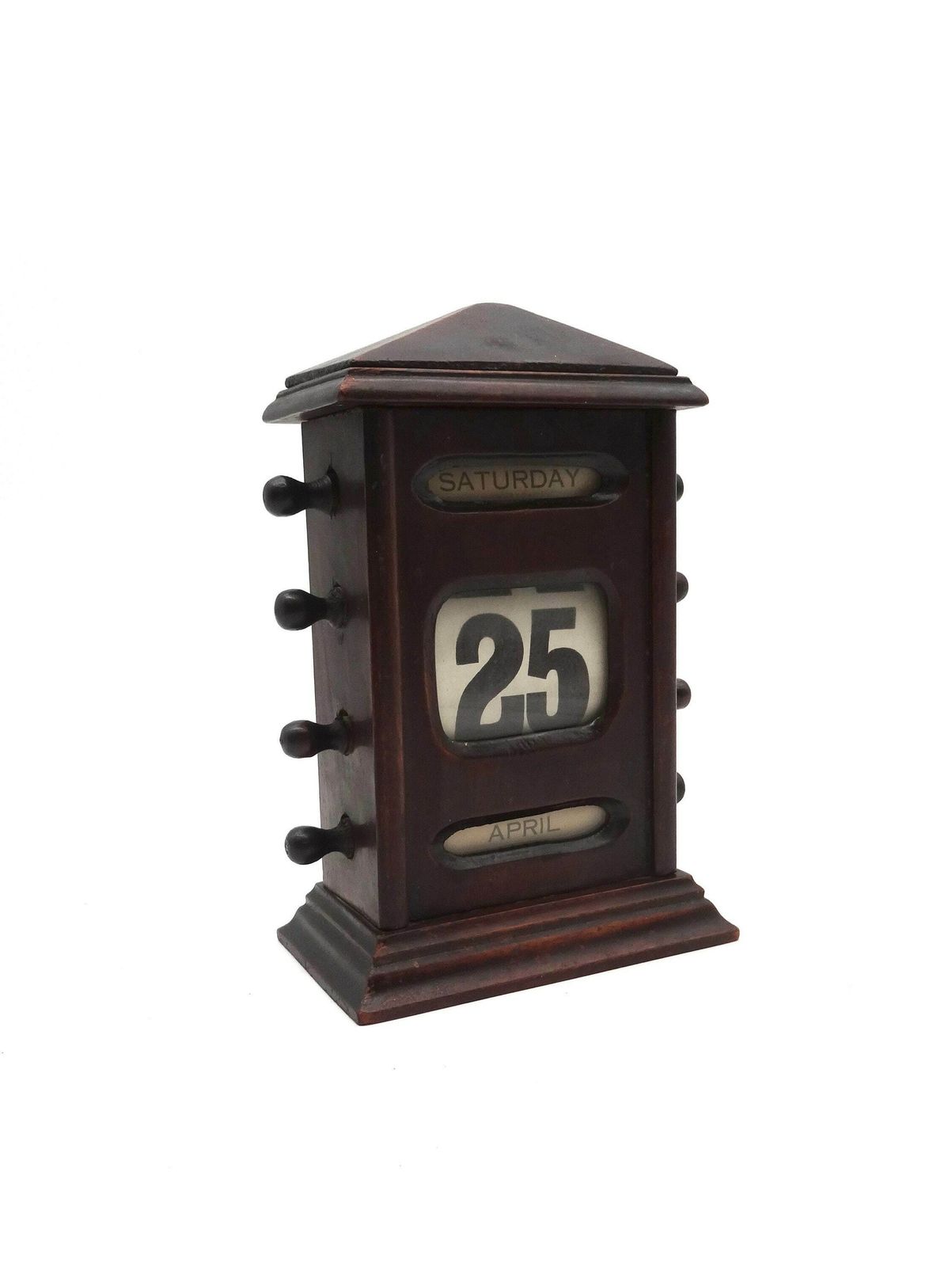 Rare Antique Wooden Perpetual Desk Calendar Great Britain 1890
